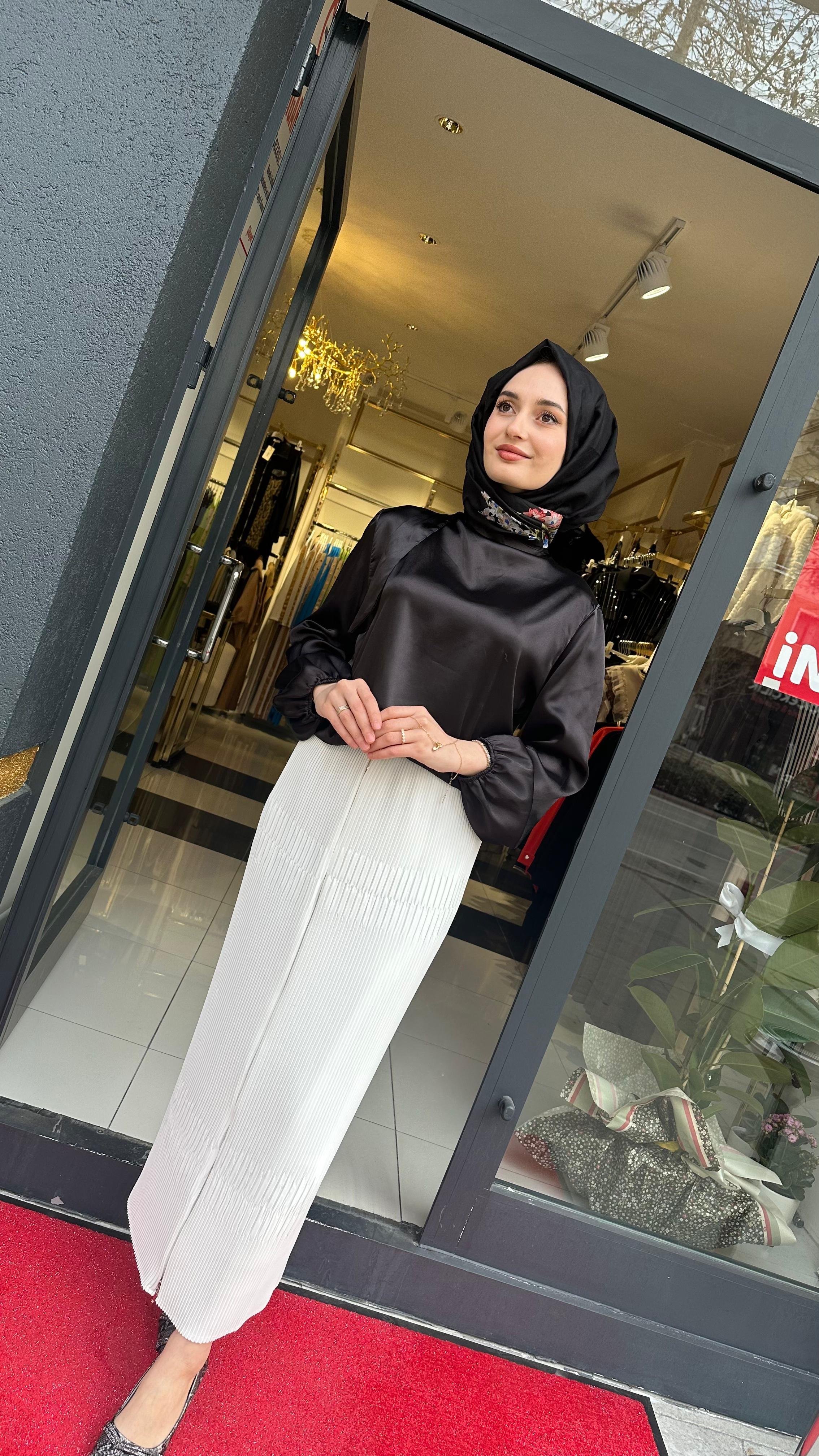 2100 Fermuarlı Pliseli Etek