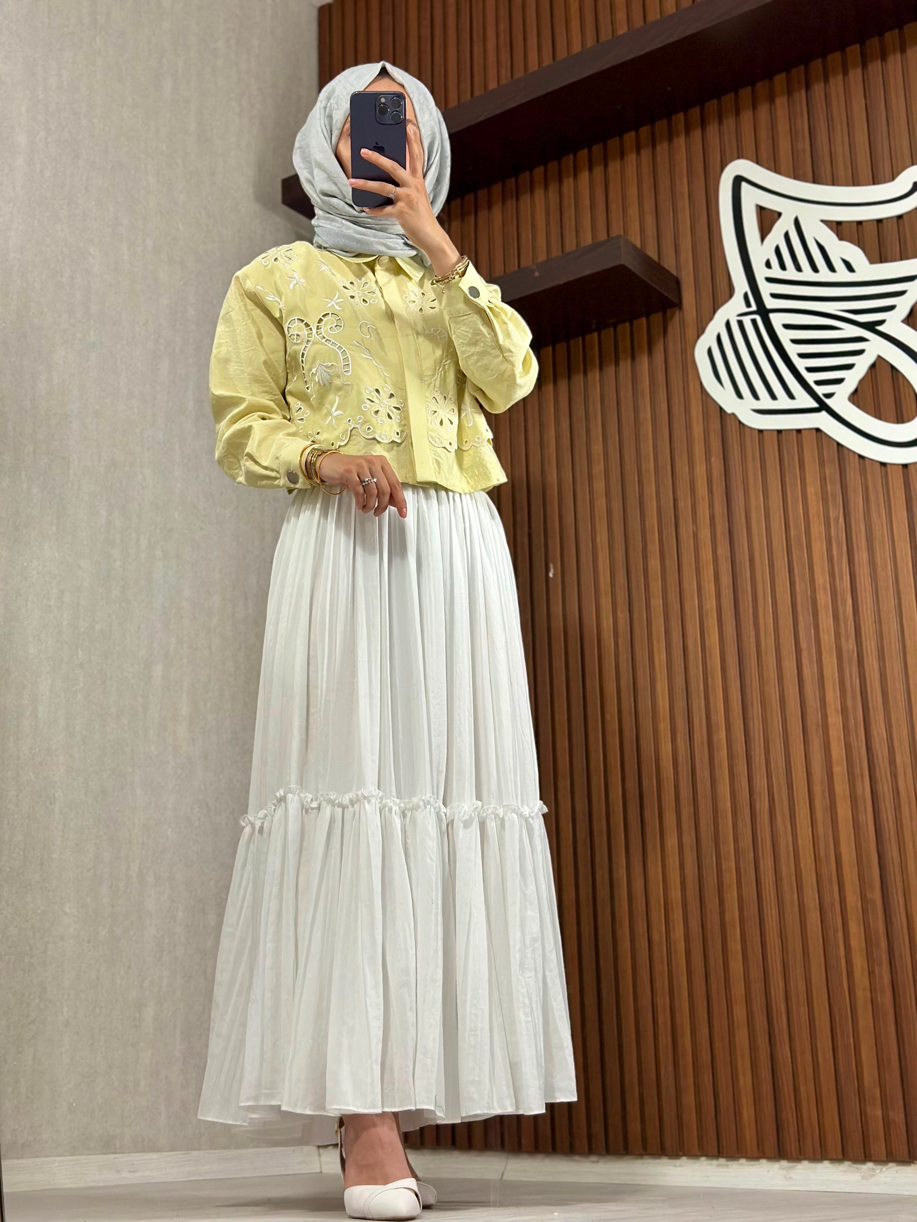 8663 NAKIŞ GÖMLEKLİ ETEK TAKIM