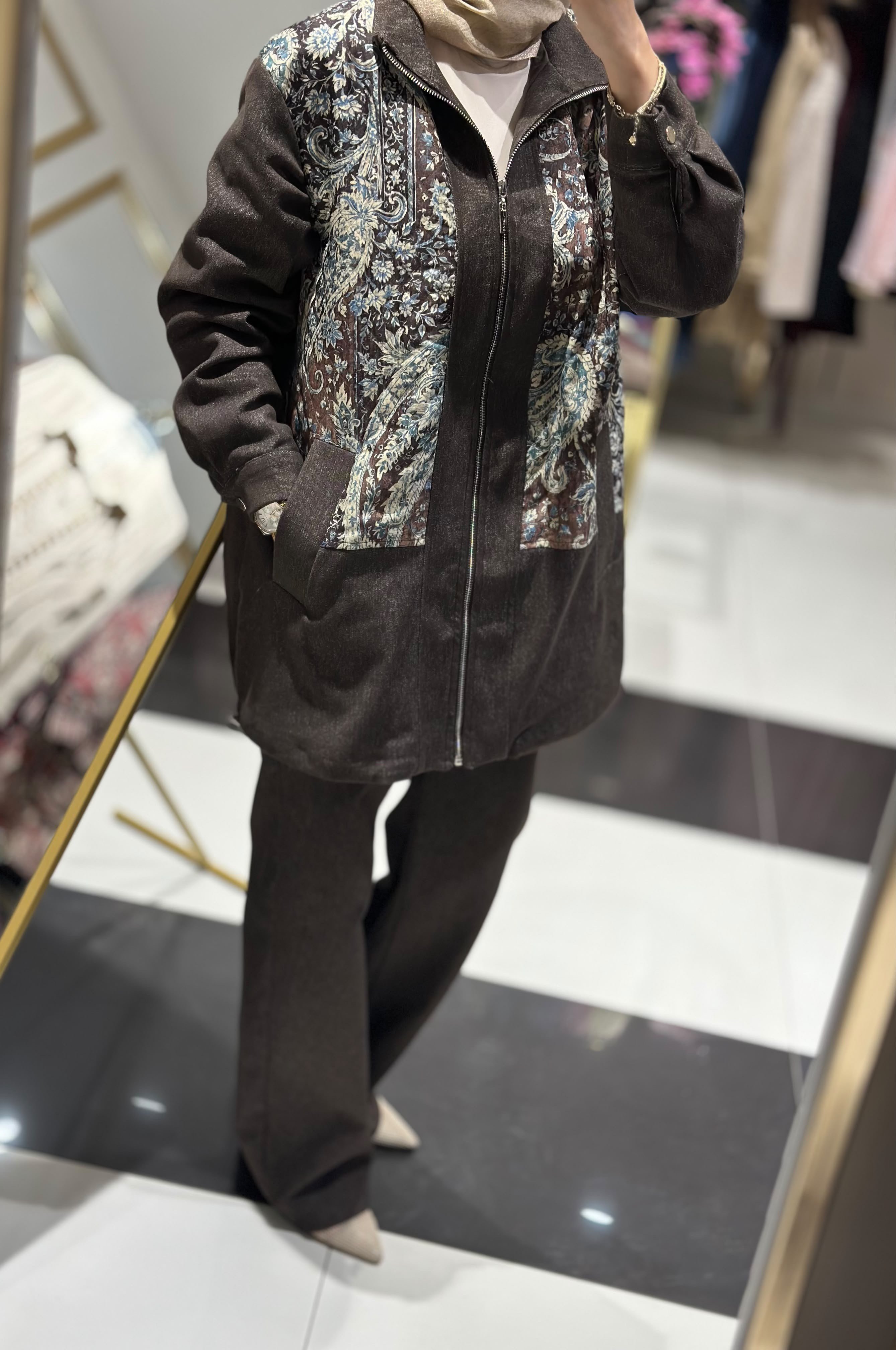 8683 ETNİK DESEN KOT TAKIM