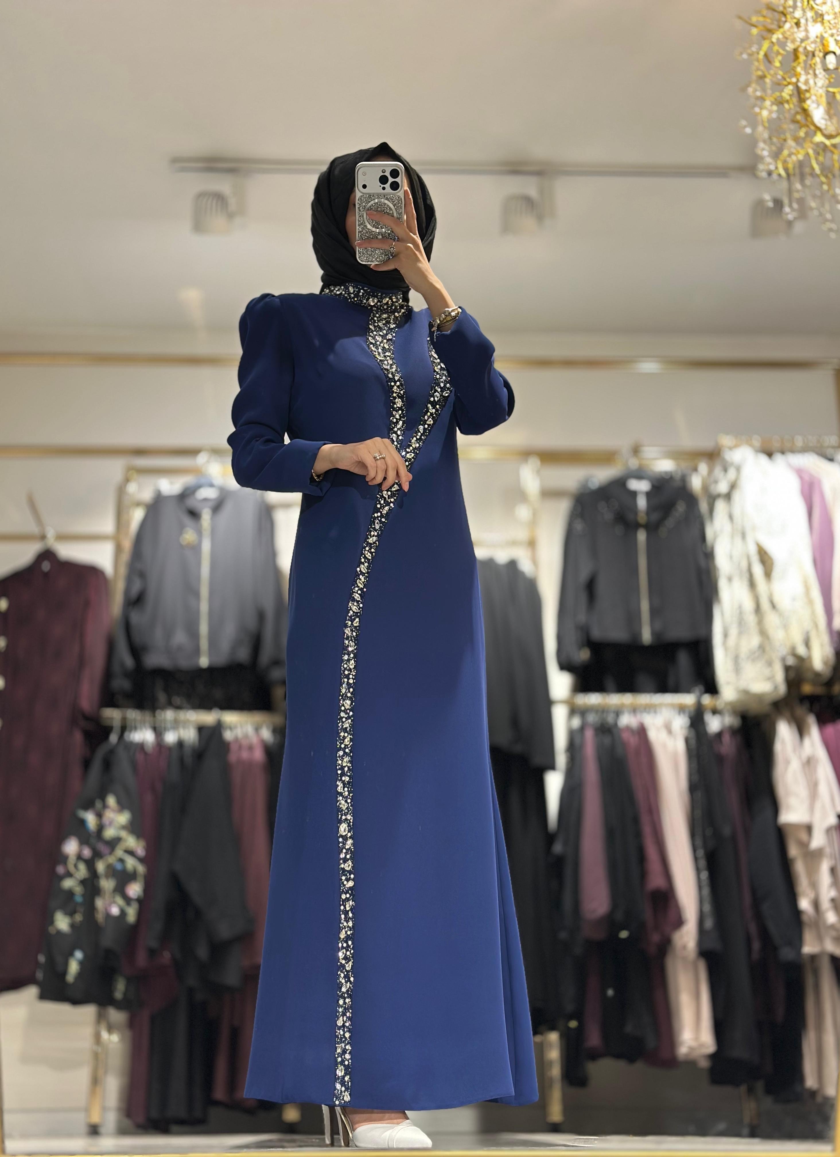 T1263 TAŞ İŞLEMELİ ABİYE