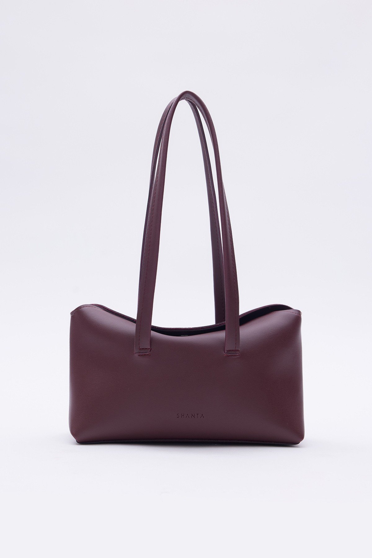 Bordo D13 Baget Minimalist Şık Ve Fonksiyonel Çıtçıtlı Uzun Askılı Günlük Kadın Omuz Çantası