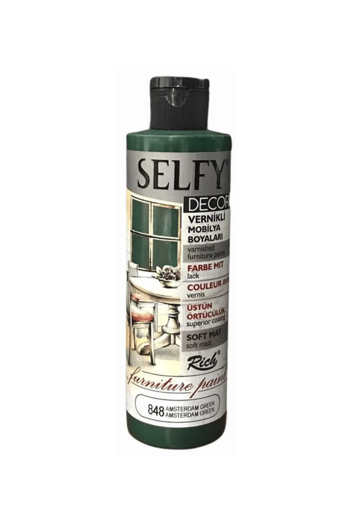 Selfy Decor Vernikli Boya 240cc - Amsterdam Green 848