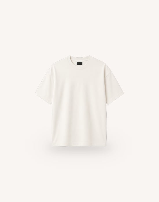 Bisiklet Yaka Beyaz Modal Basic T-shirt