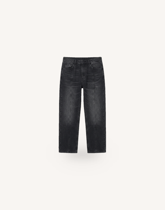 Dikiş Detay Antrasit Baggy Fit Jean