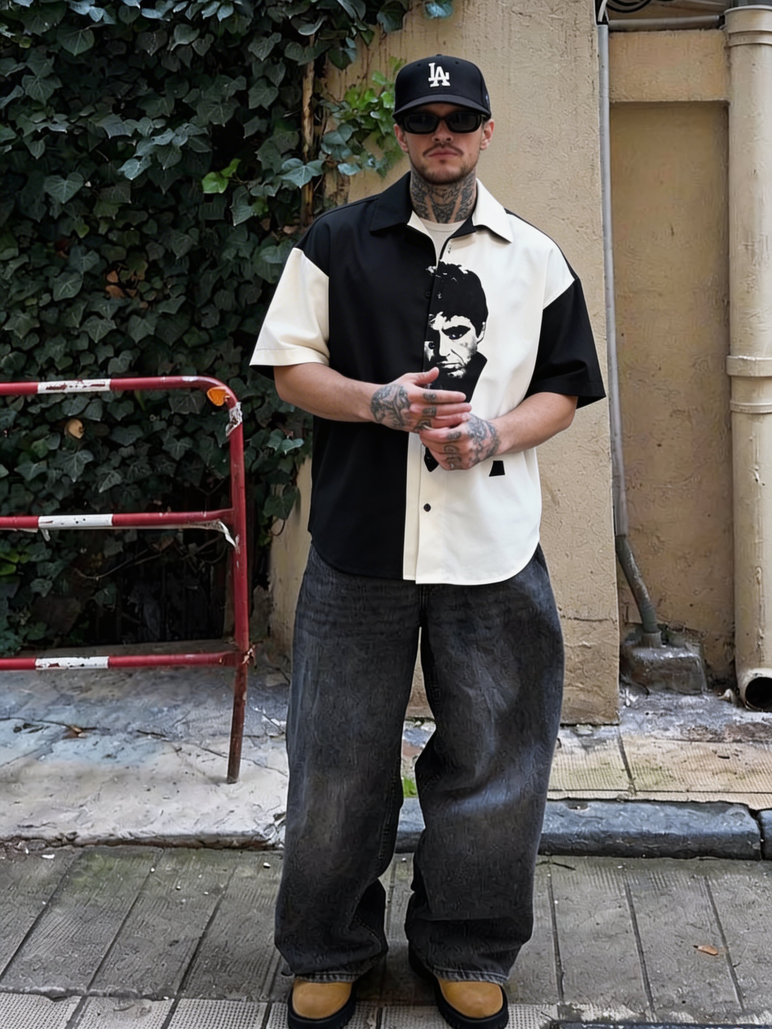 Scarface Tony Montana Rayon Düğmeli Gömlek