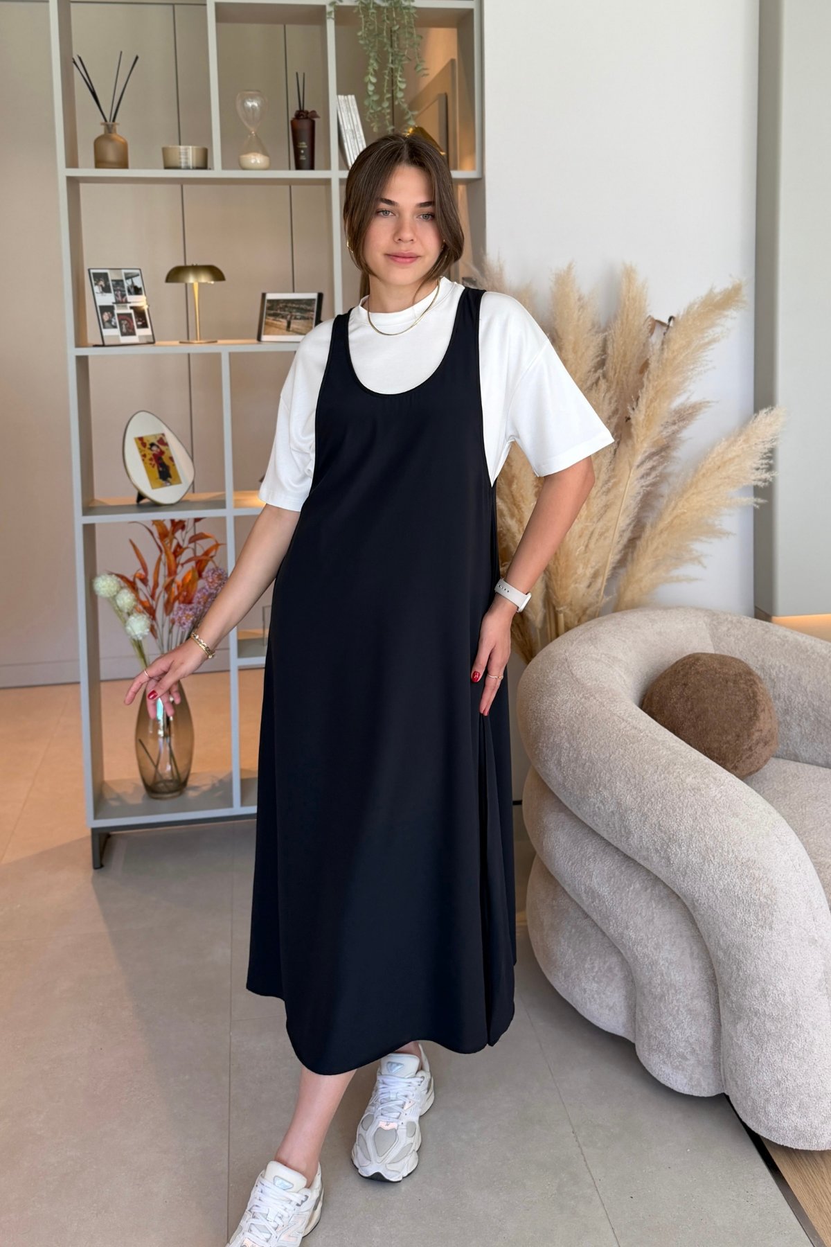 Twst Model Elbise Tişört Lacivert İkili Takım