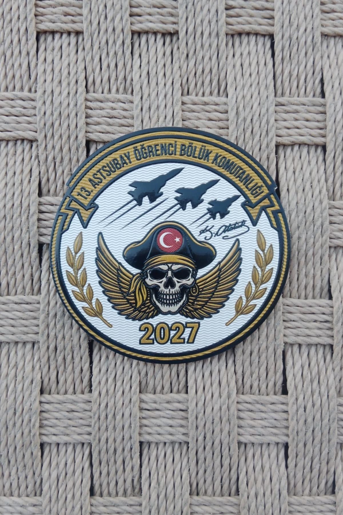 13. Astsubay Ogrenci Boluk Komutanligi 2027 Korsanlar 3d Tpu Silikon Kabartma Arma Patch Pec