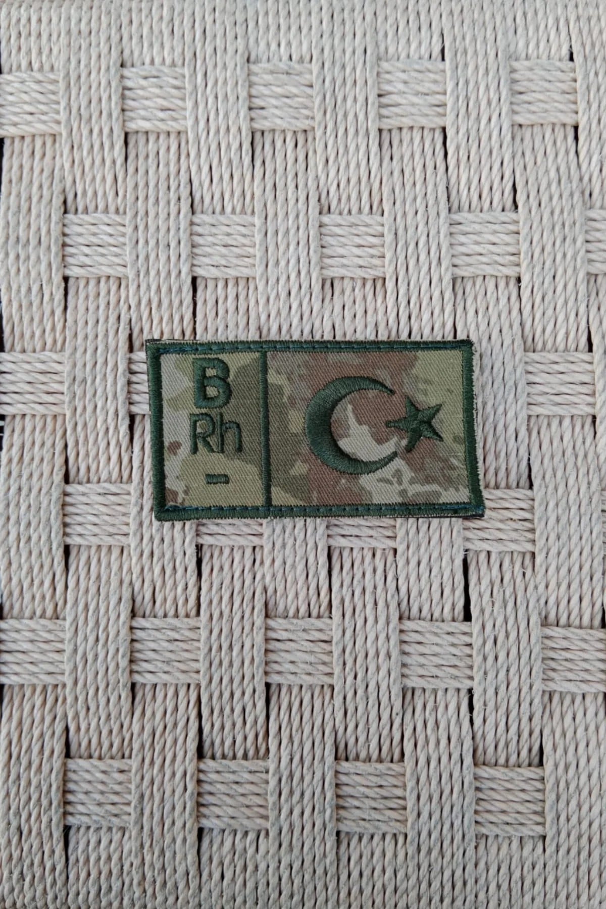 Kara Kuvvetleri Kamuflaj Renkli Nakis İslemeli B Rh - Kan Gruplu Arma Pec Patch