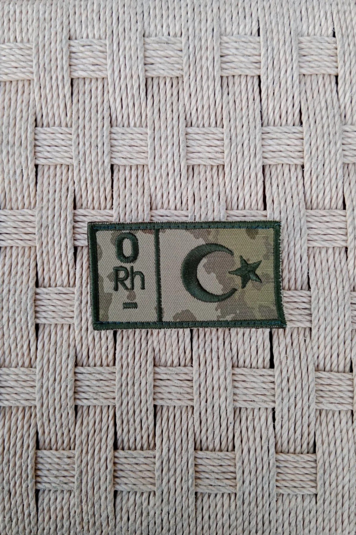 Kara Kuvvetleri Kamuflaj Renkli Nakis İslemeli 0 Rh - Kan Gruplu Arma Pec Patch