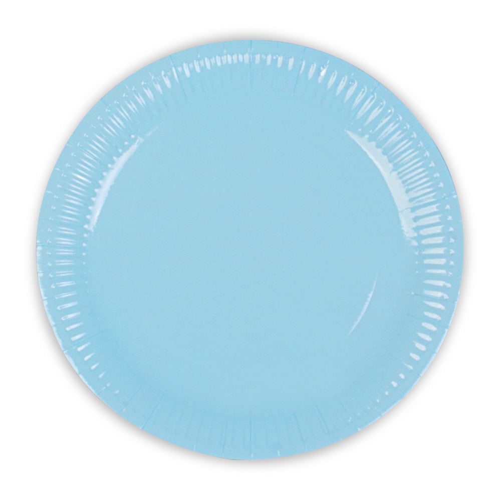 Karton Tabak 23cm 8li -Makaron Mavi-