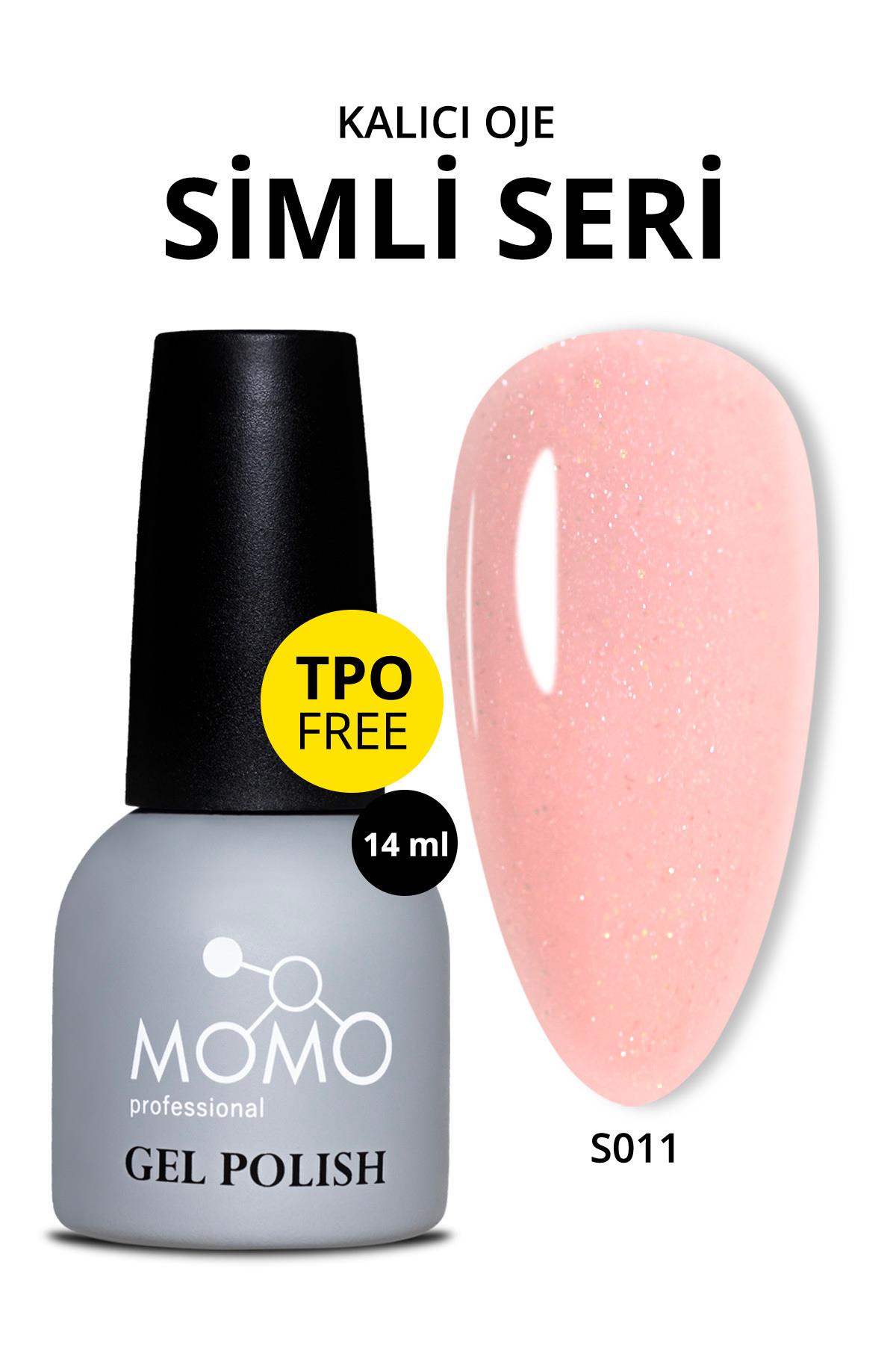 MOMO Professional Kalıcı Oje 14 ml - S011 Hafif Simli Açık Pudra