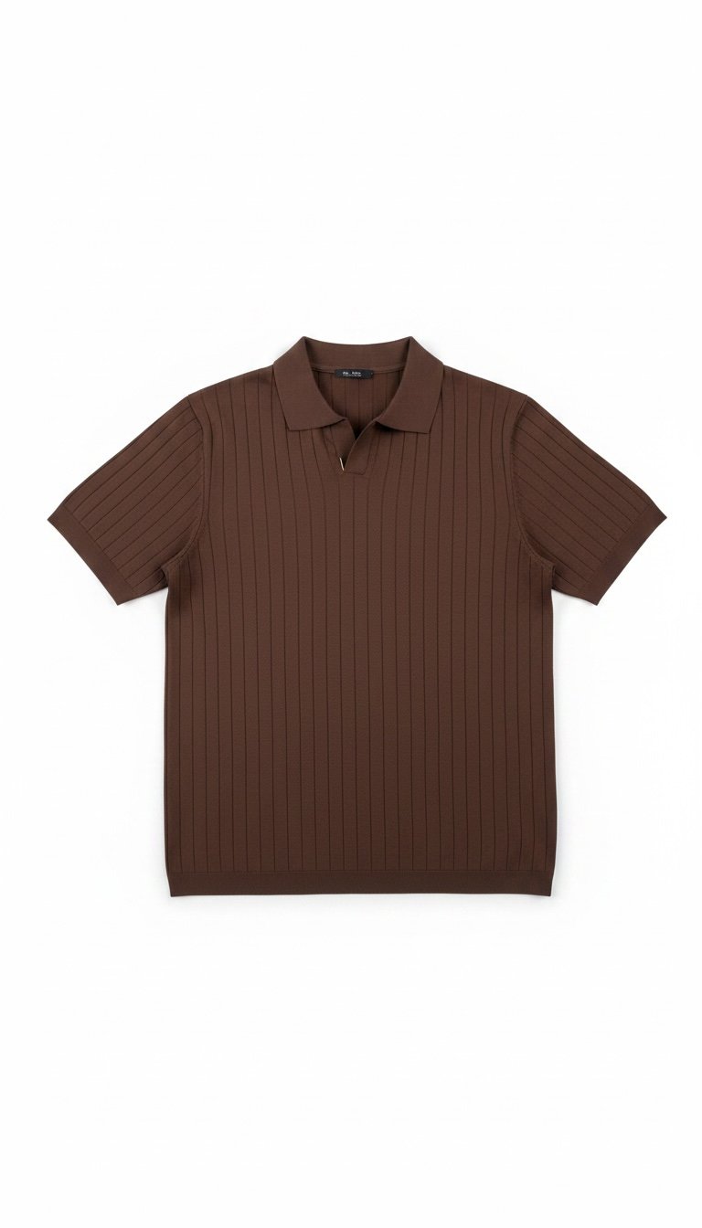 Çizgi Desenli Polo Yaka Tişört