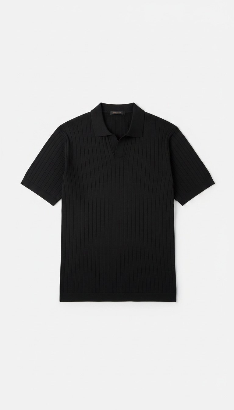 Çizgi Desenli Polo Yaka Tişört