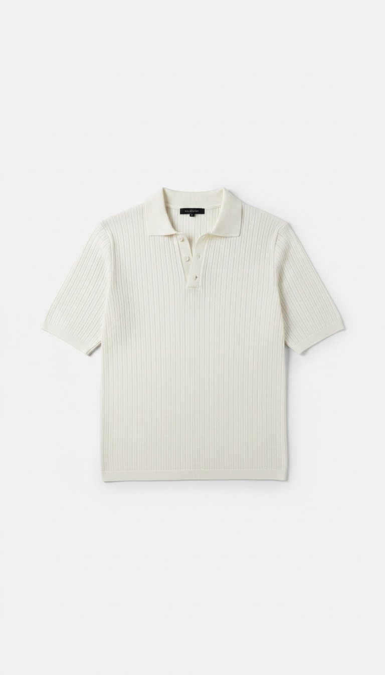 Çizgili Triko Polo Yaka Tişört