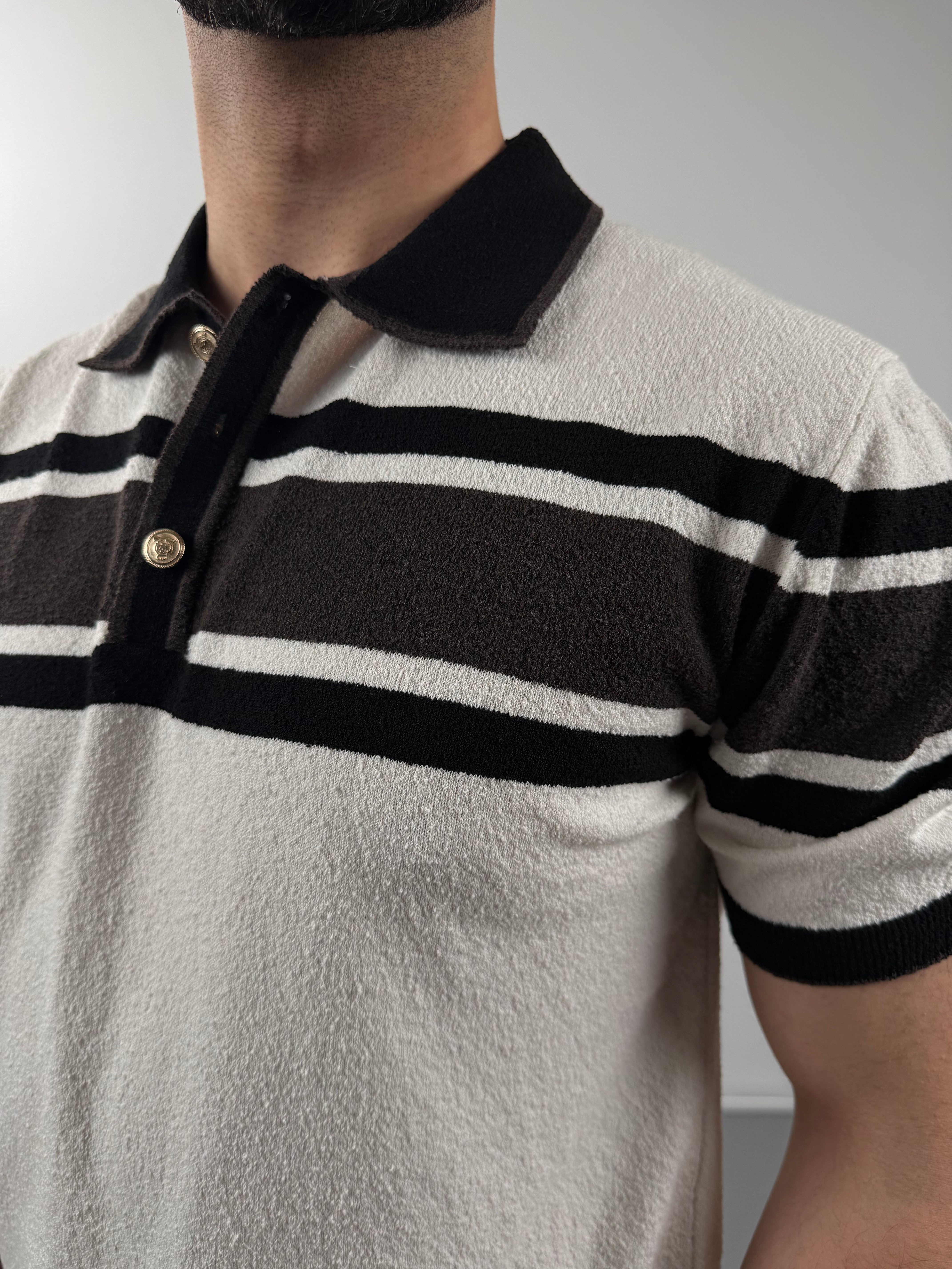 GOLD DÜĞMELİ DOKULU POLO YAKA TRİKO T-SHIRT