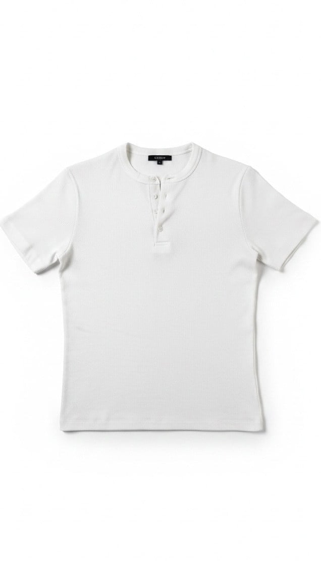 Ribanalı Henley Yaka Tişört