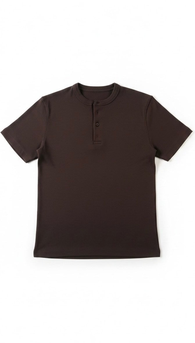 Ribanalı Henley Yaka Tişört