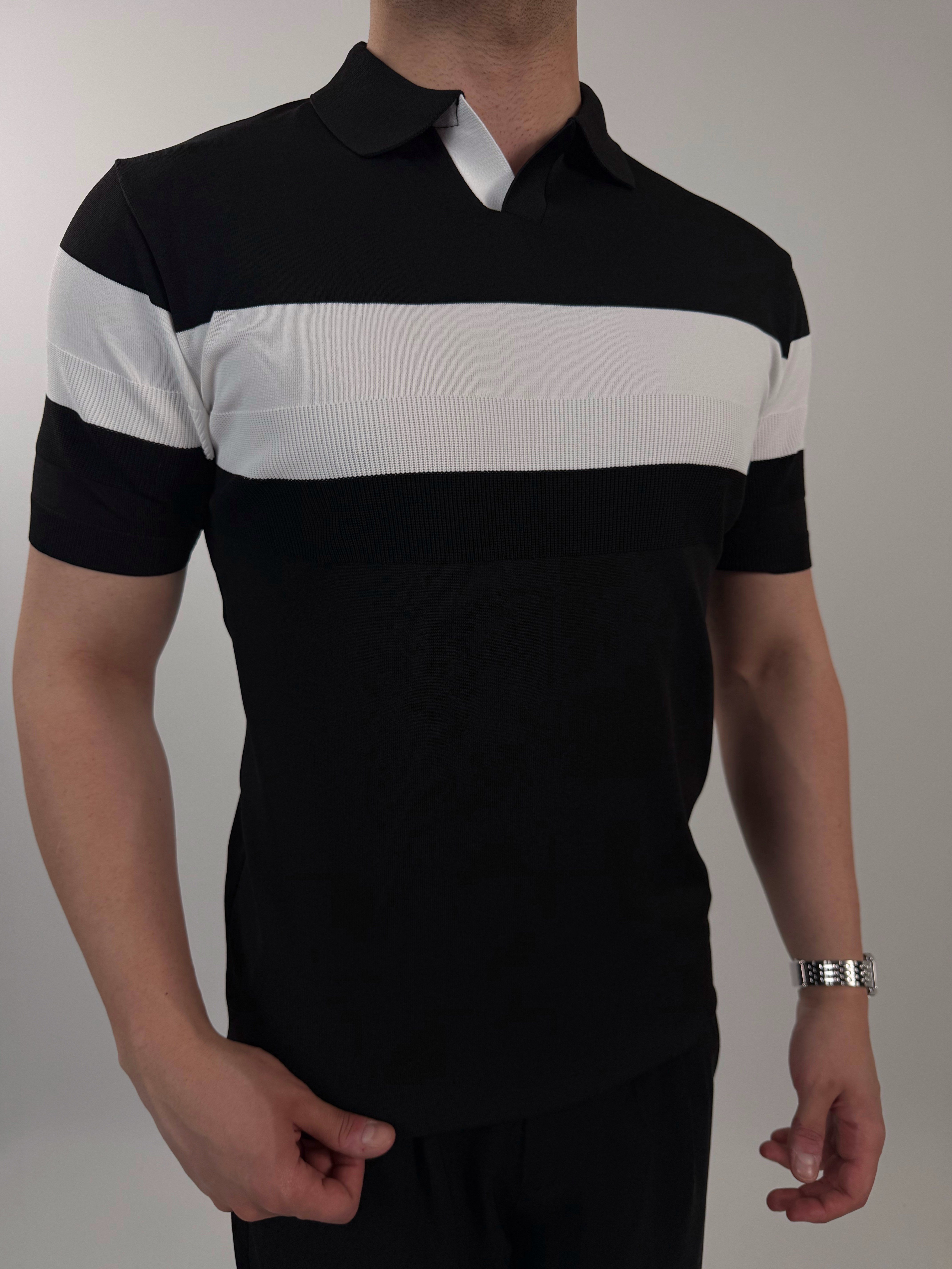 Şertili Triko Polo Yaka Tişört