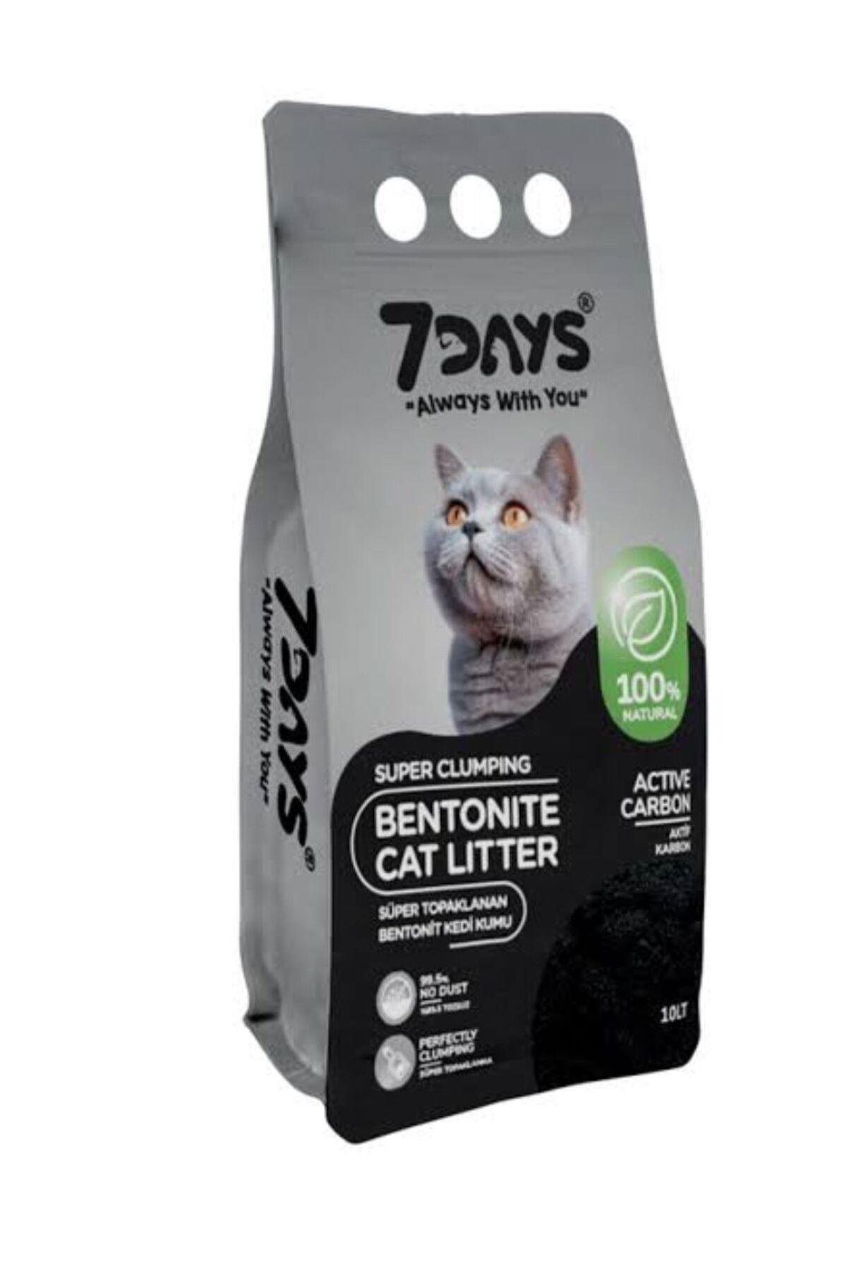7DAYS Süper Topaklanan Active Karbonlu Bentonit 10 Lt Kedi Kumu