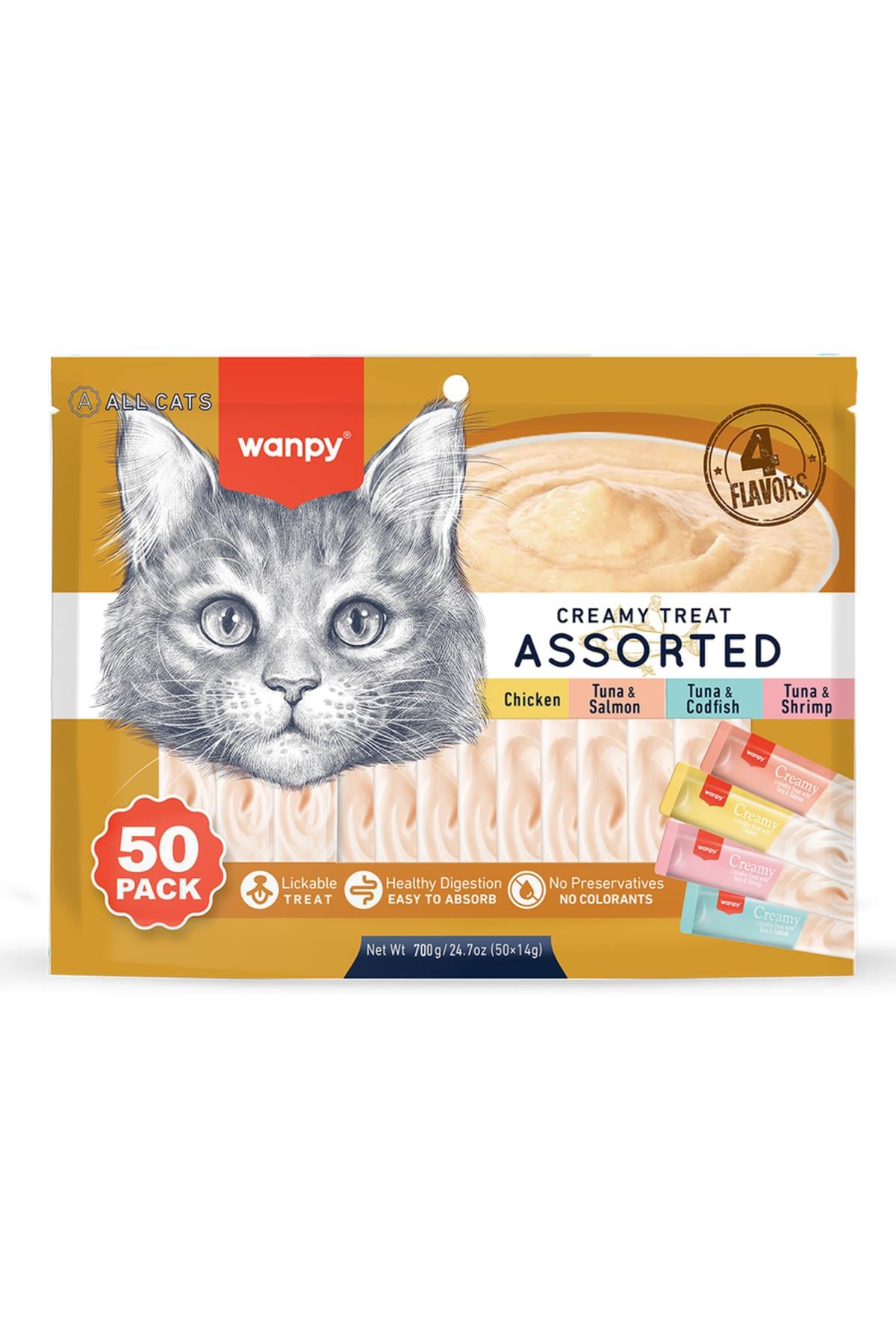 Karışık 4 Lezzetli Krema Kedi Ödülü 50*14 gr RAC-MİX