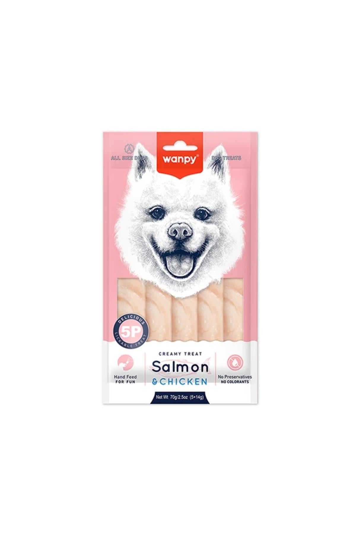 Krema Somonlu ve Tavuklu Sıvı Köpek Ödülü 1 Adet-5x14 Gr