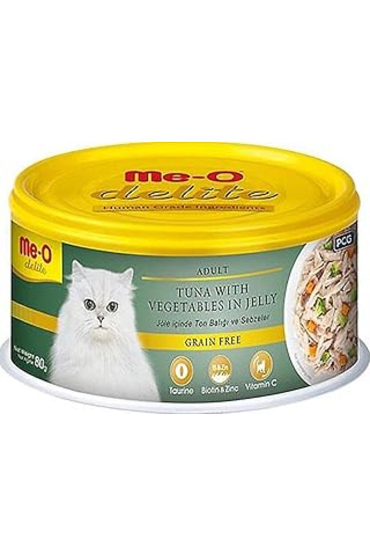 Me-O Delite Ton Balıklı Sebzeli Tahılsız Kedi Konservesi 80 Gr (6 Adet)