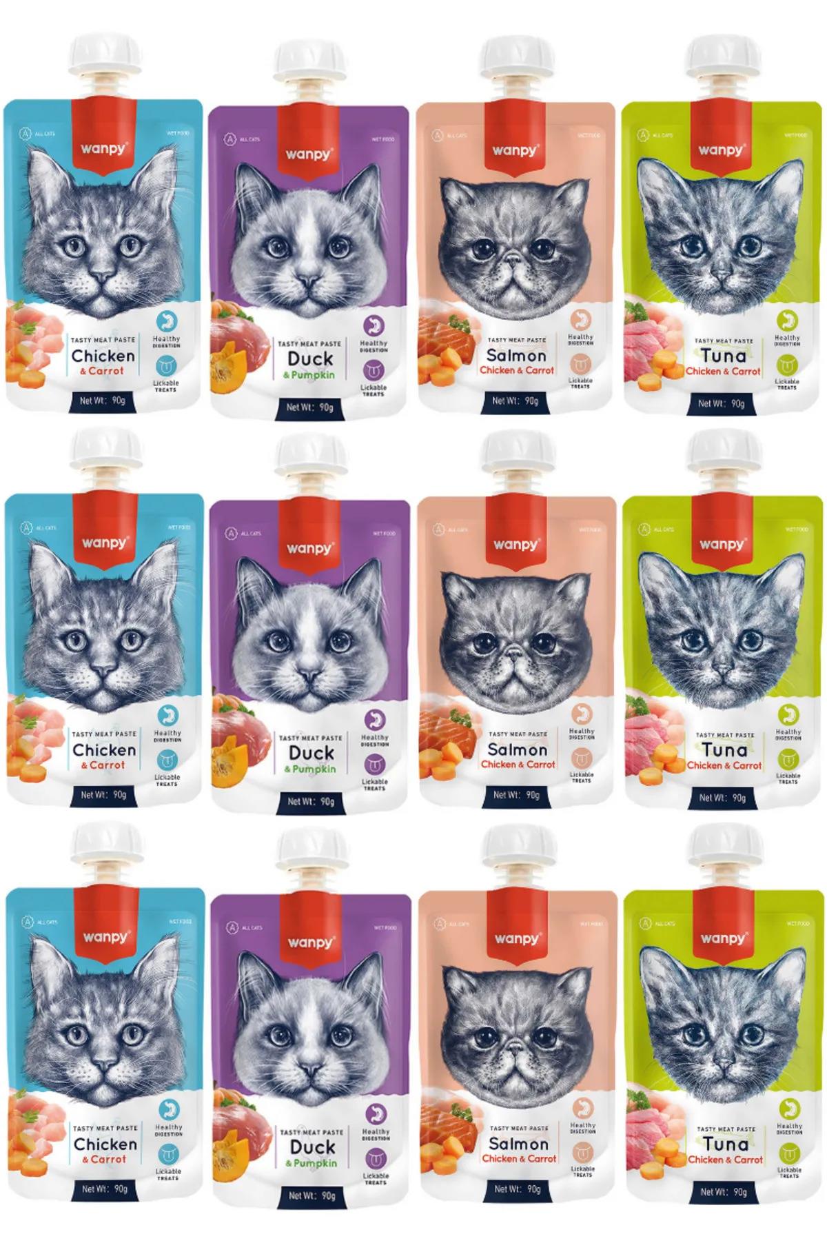 Tasty Meat Paste Taze Sıvı Kedi Ödül Maması Karışık 90gr - 12 Adet