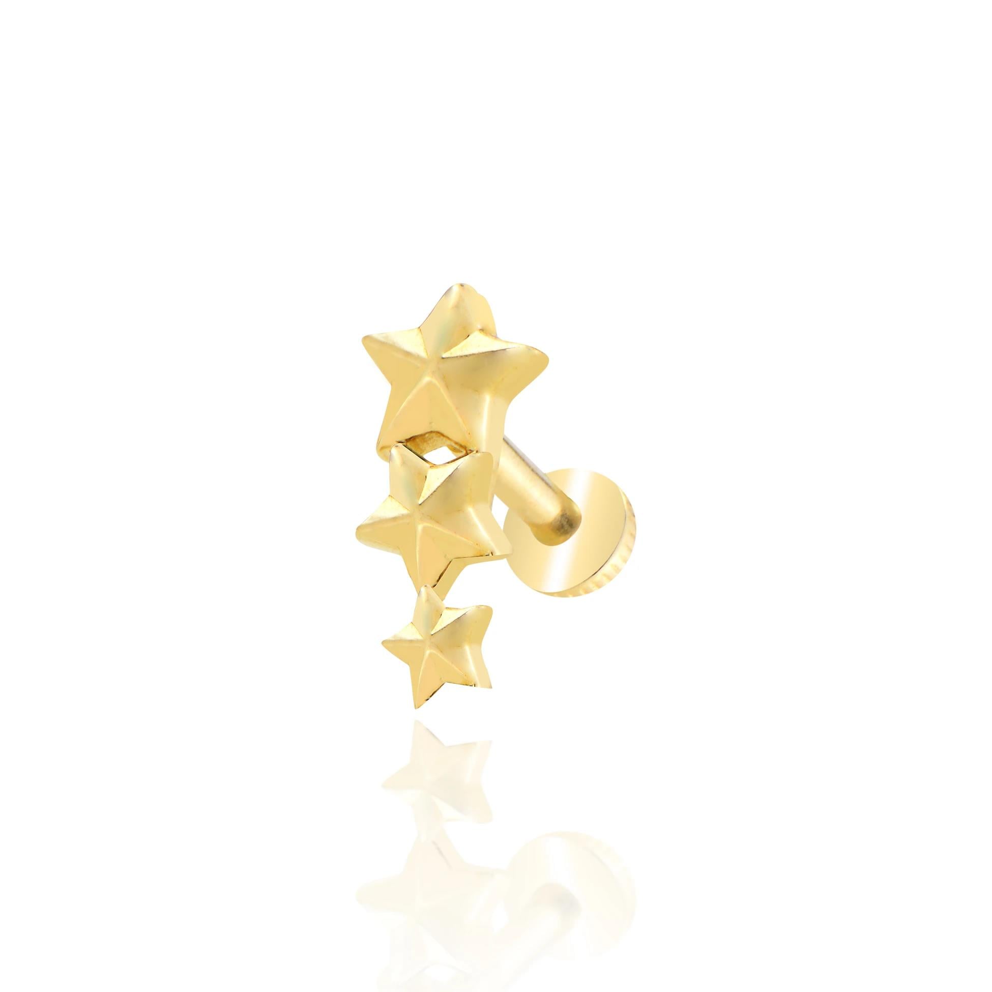 3lü yıldız tragus piercing