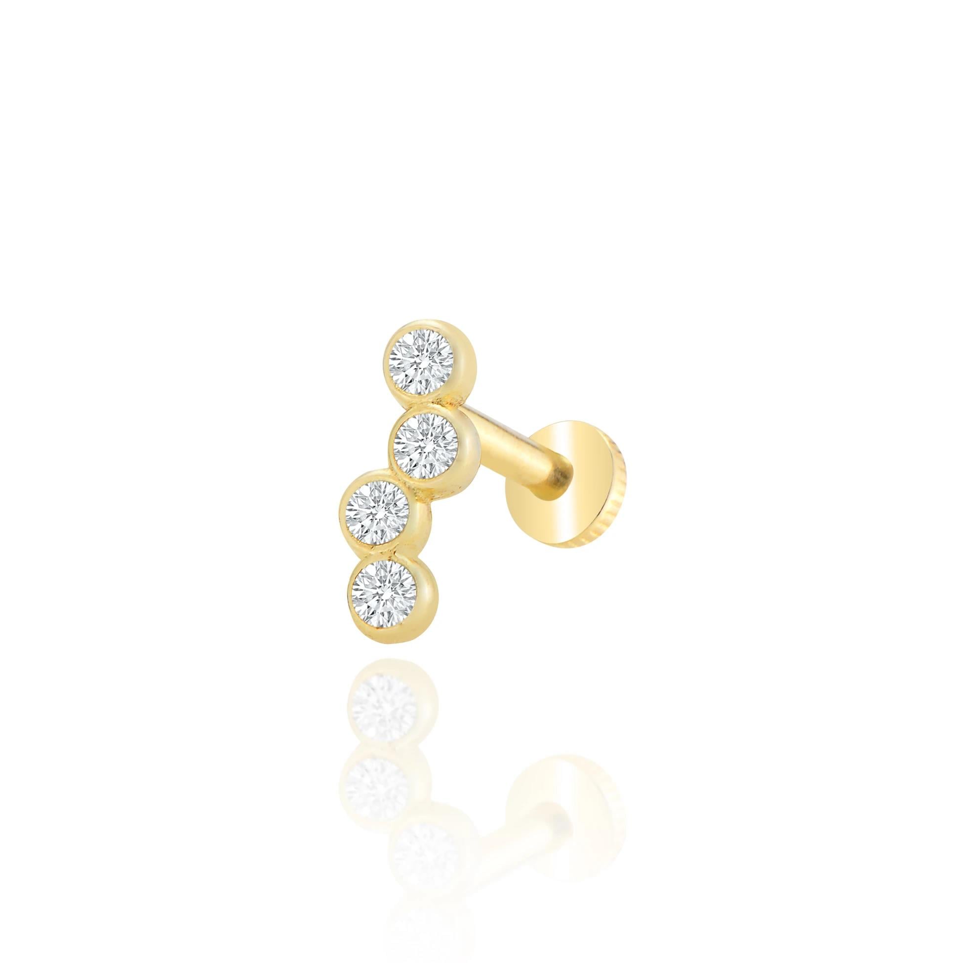 4taş sıralı tragus piercing