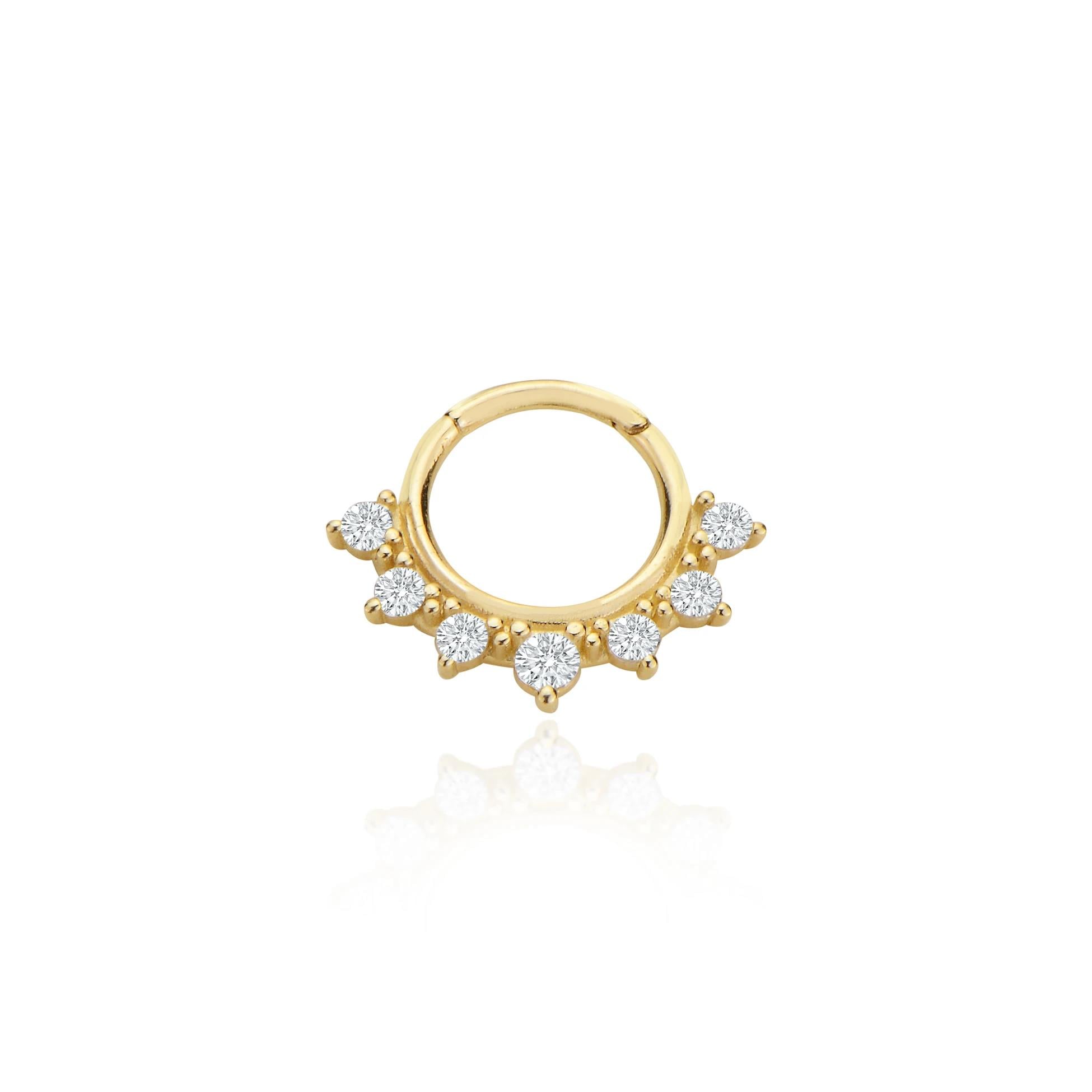 7Taşlı halka helix piercing