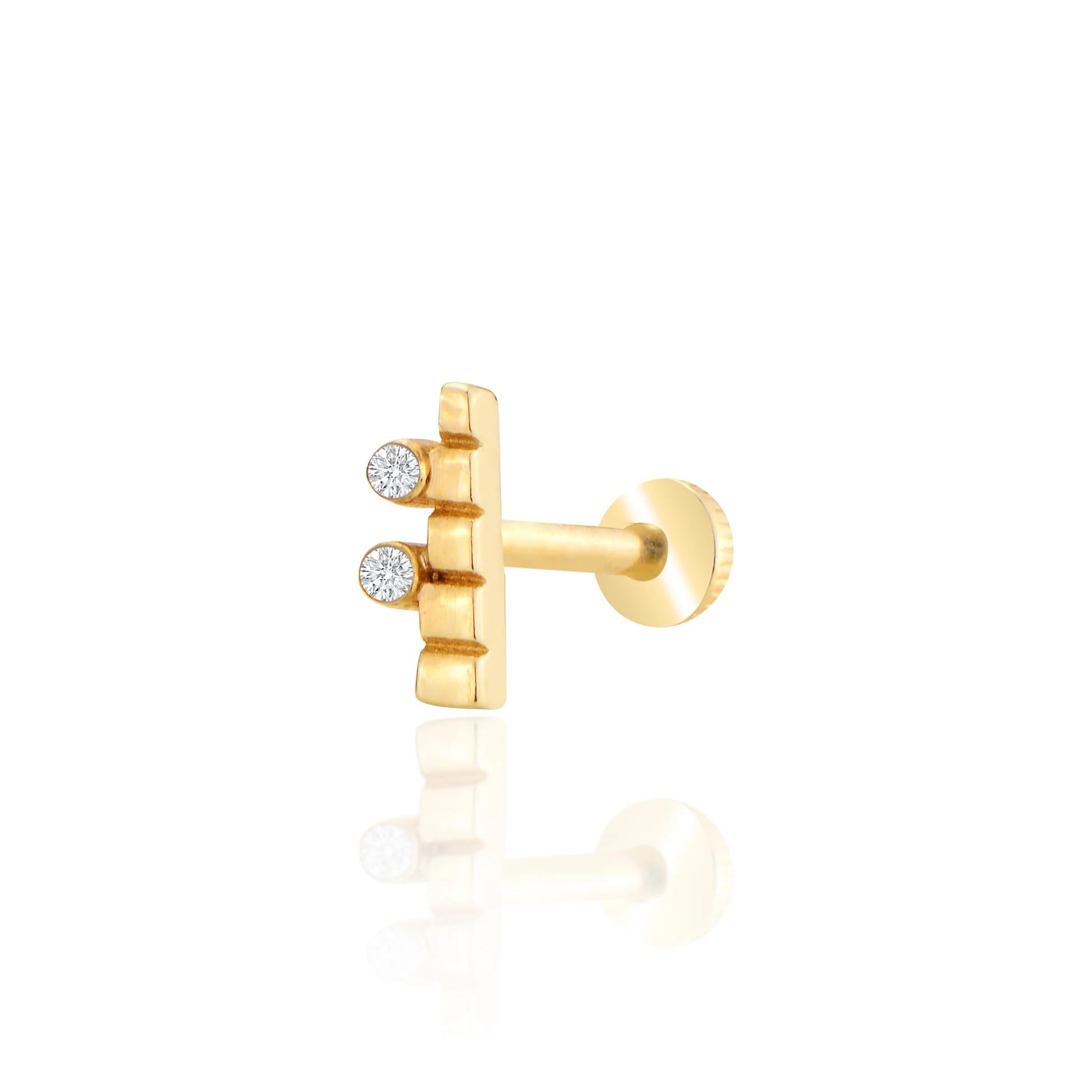 Çubuk 2 taşlı tragus piercing