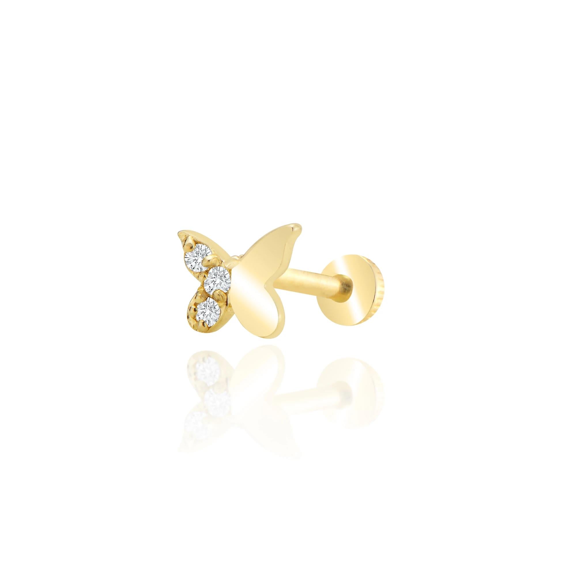 Kelebek tragus piercing