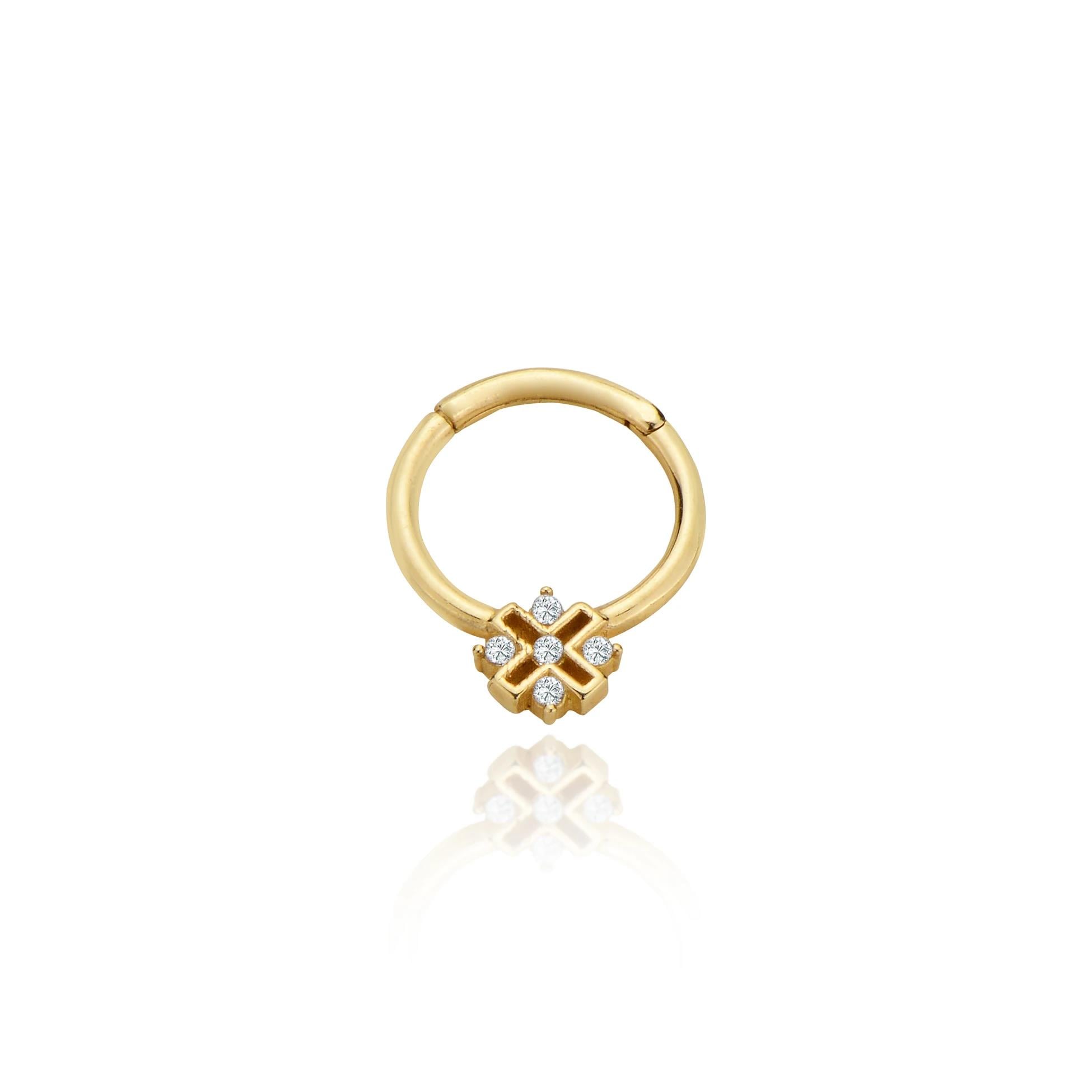 Modern halka helix piercing