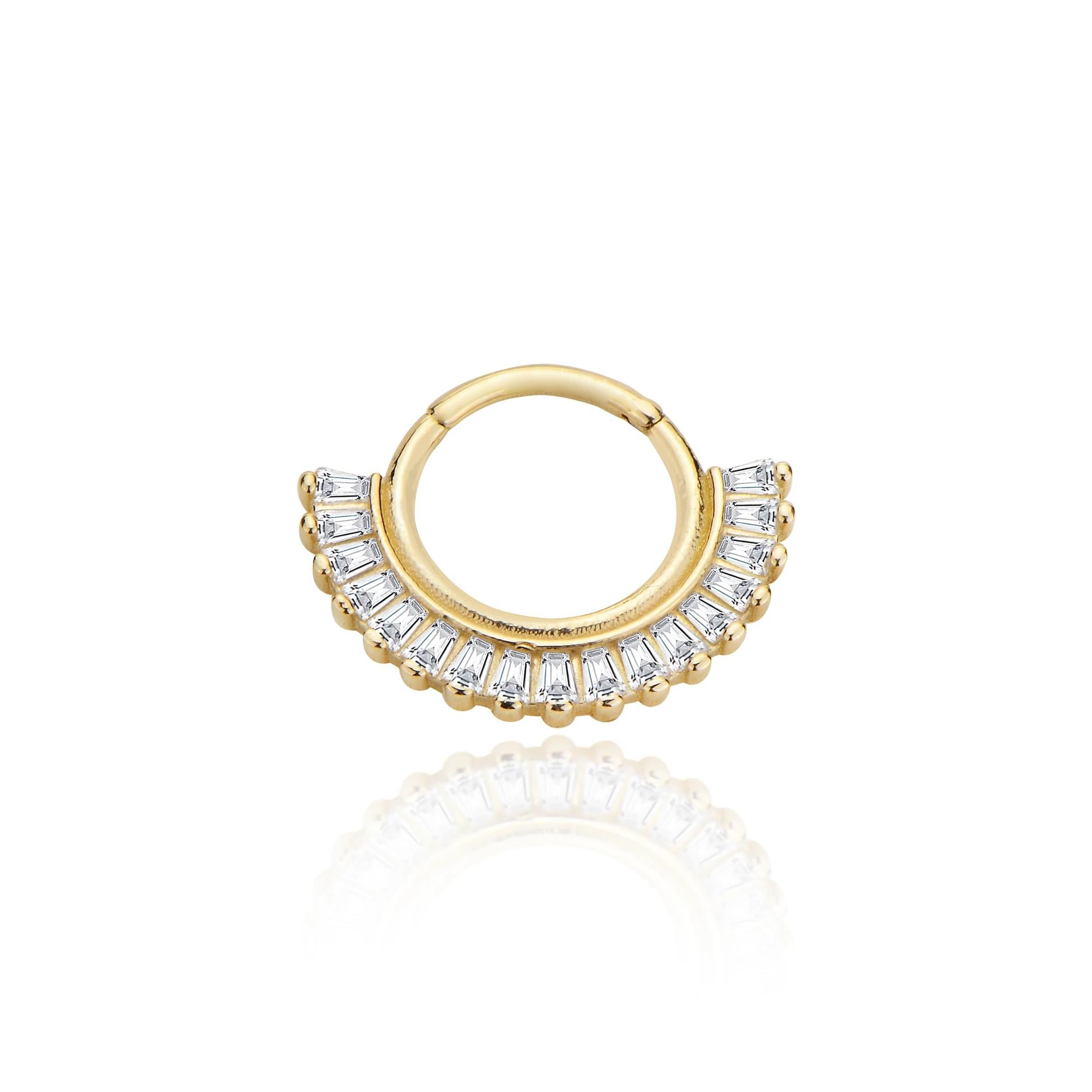 Sıralı baget taşlı helix piercing