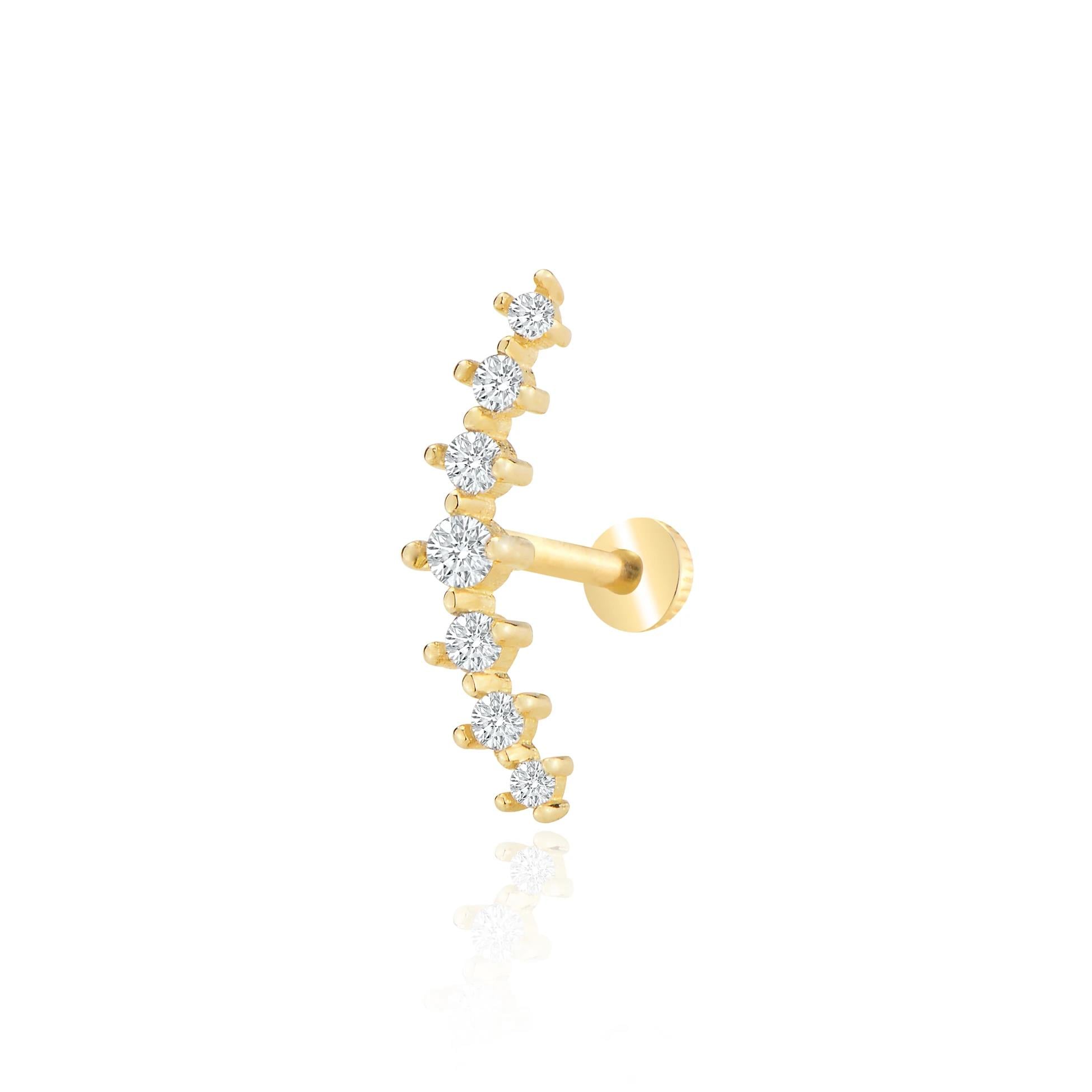 Sıralı taş tragus piercing