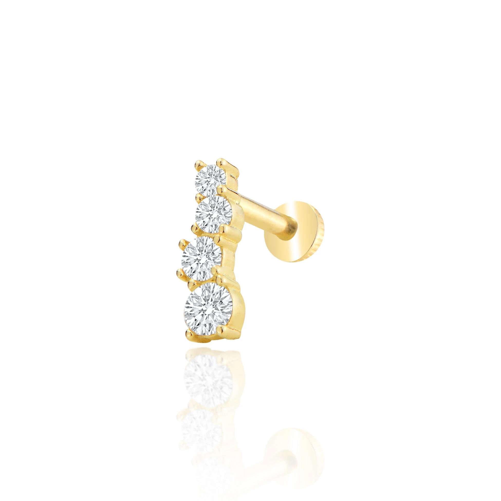 Suyolu 4 taş tragus piercing
