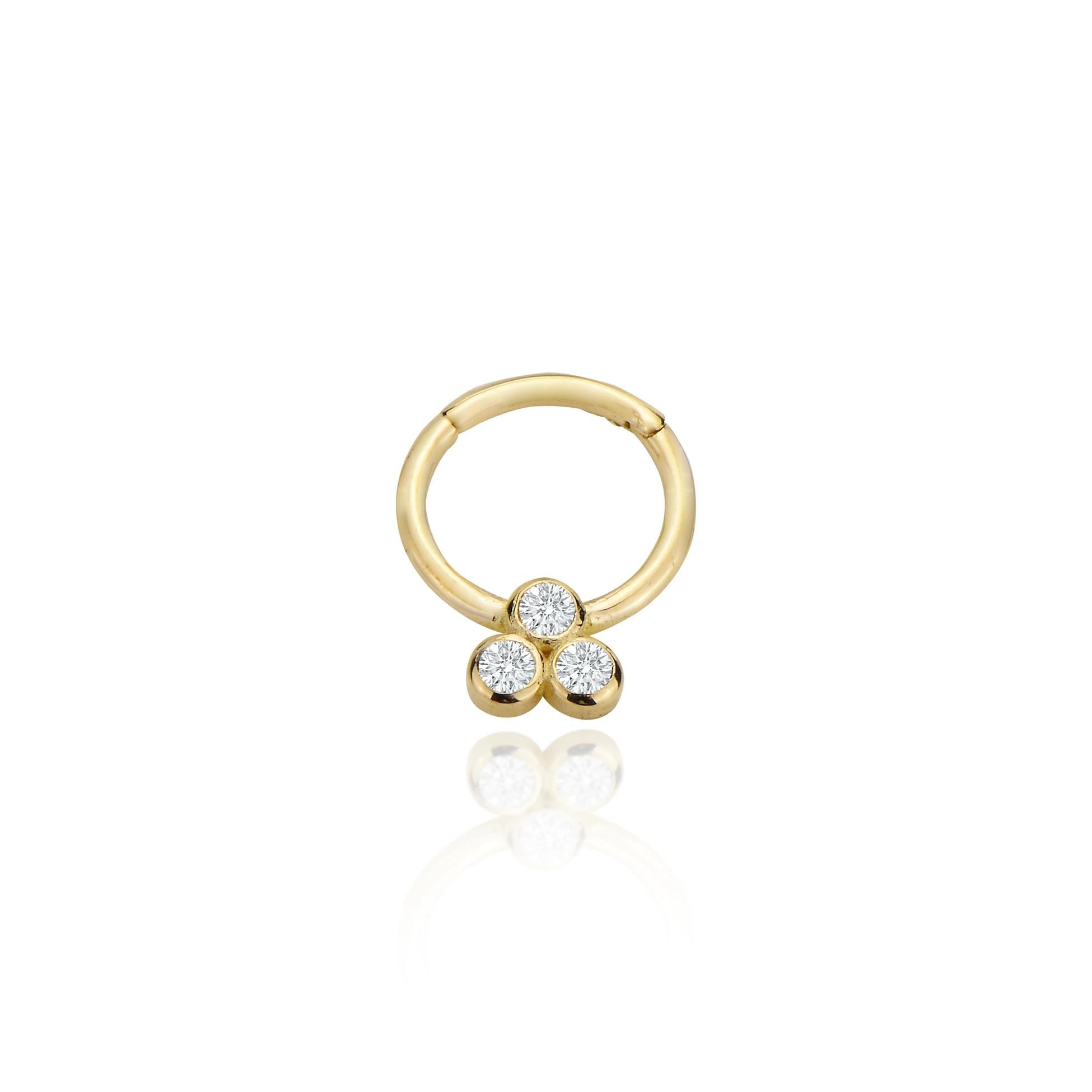 Tasarım 3 taşlı helix piercing