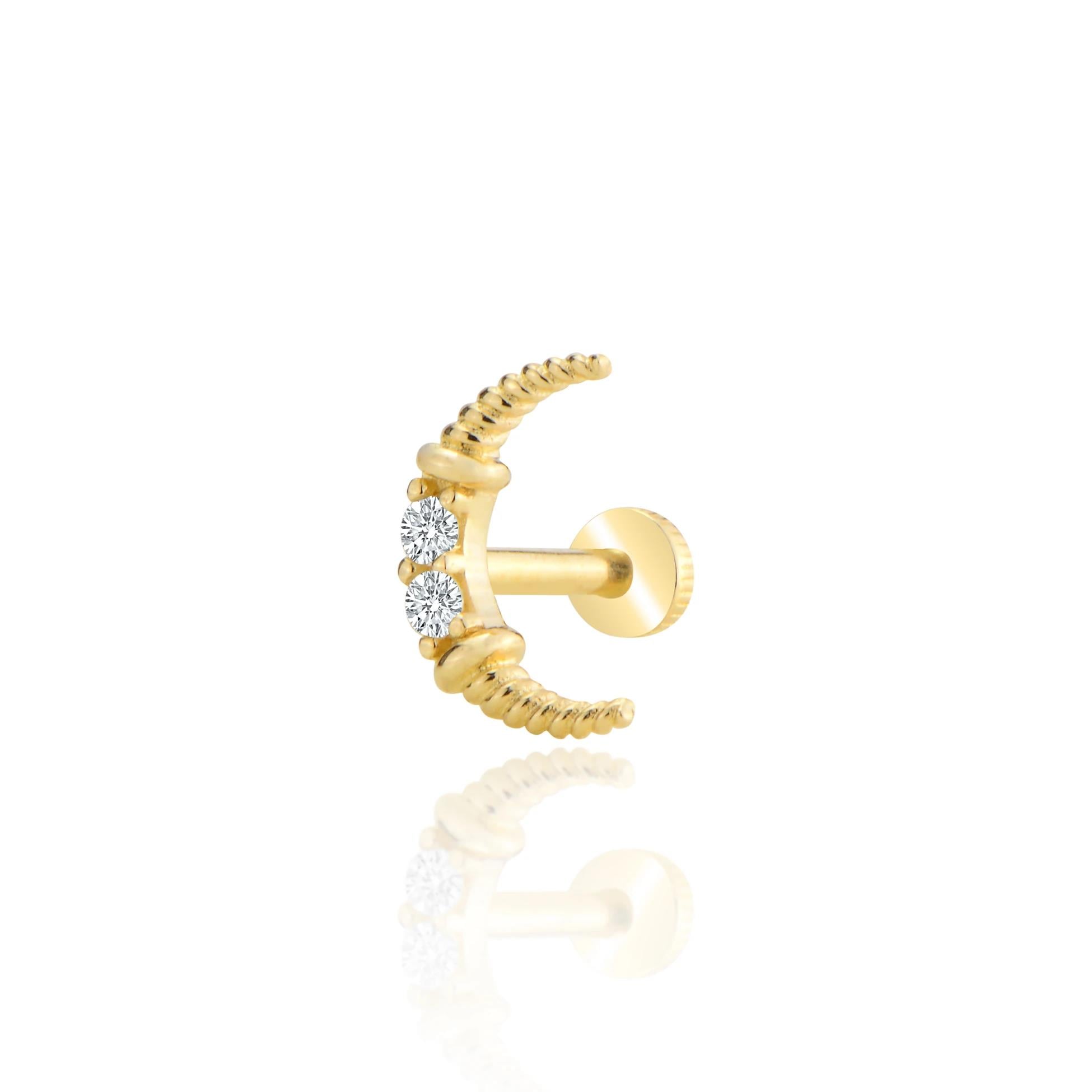 Tasarım ay model tragus piercing