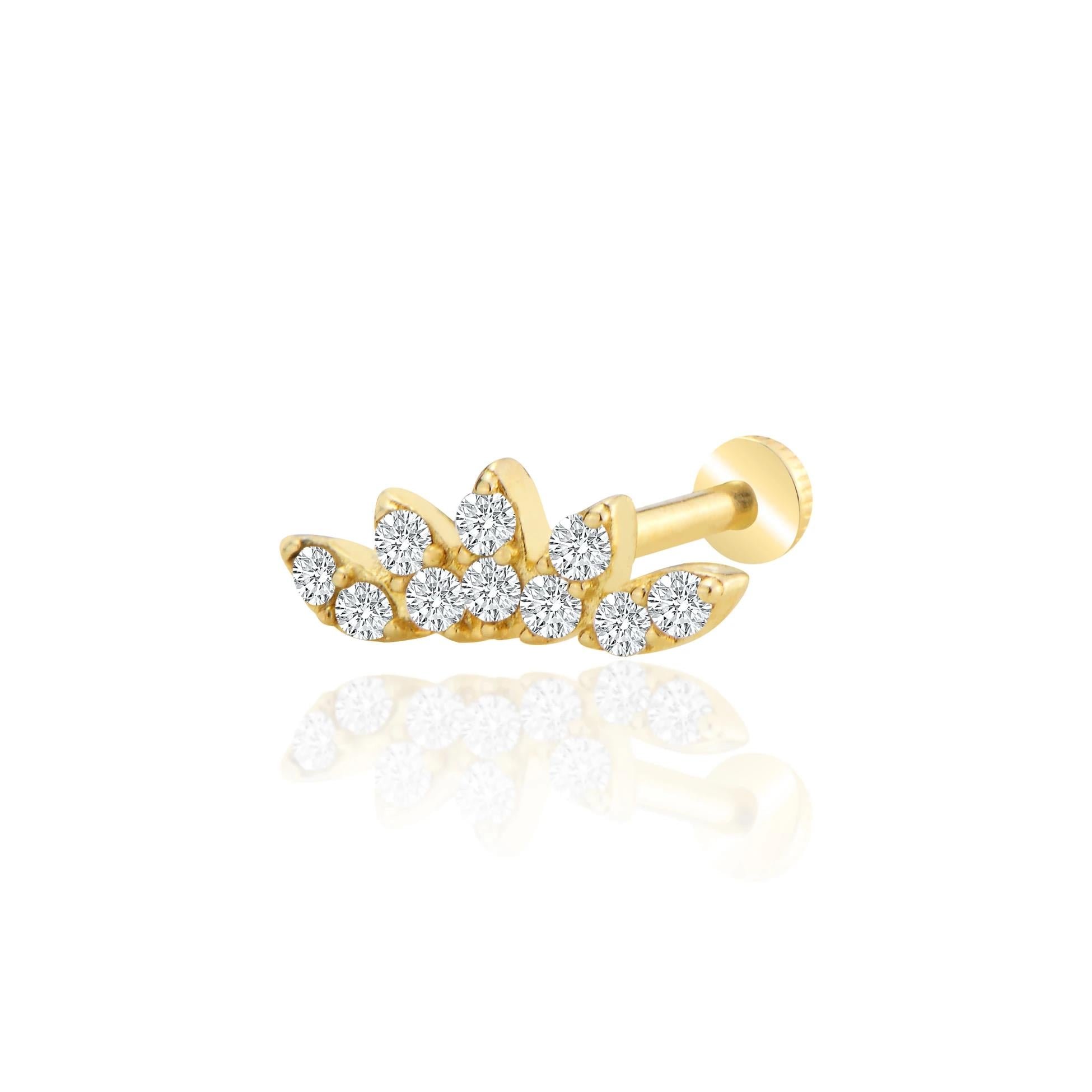 Taşlı tasarım tragus piercing
