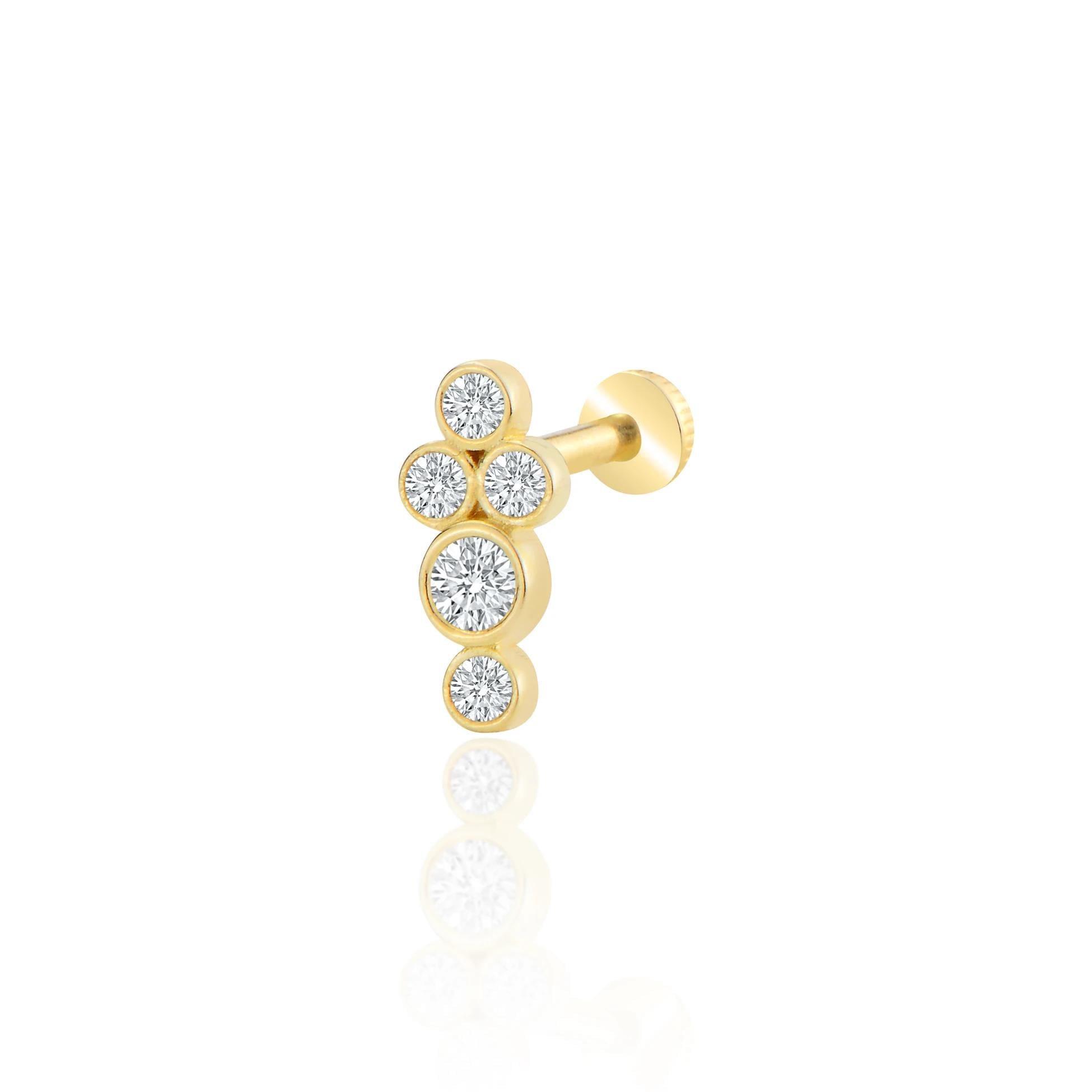 Taşlı tasarım tragus piercing