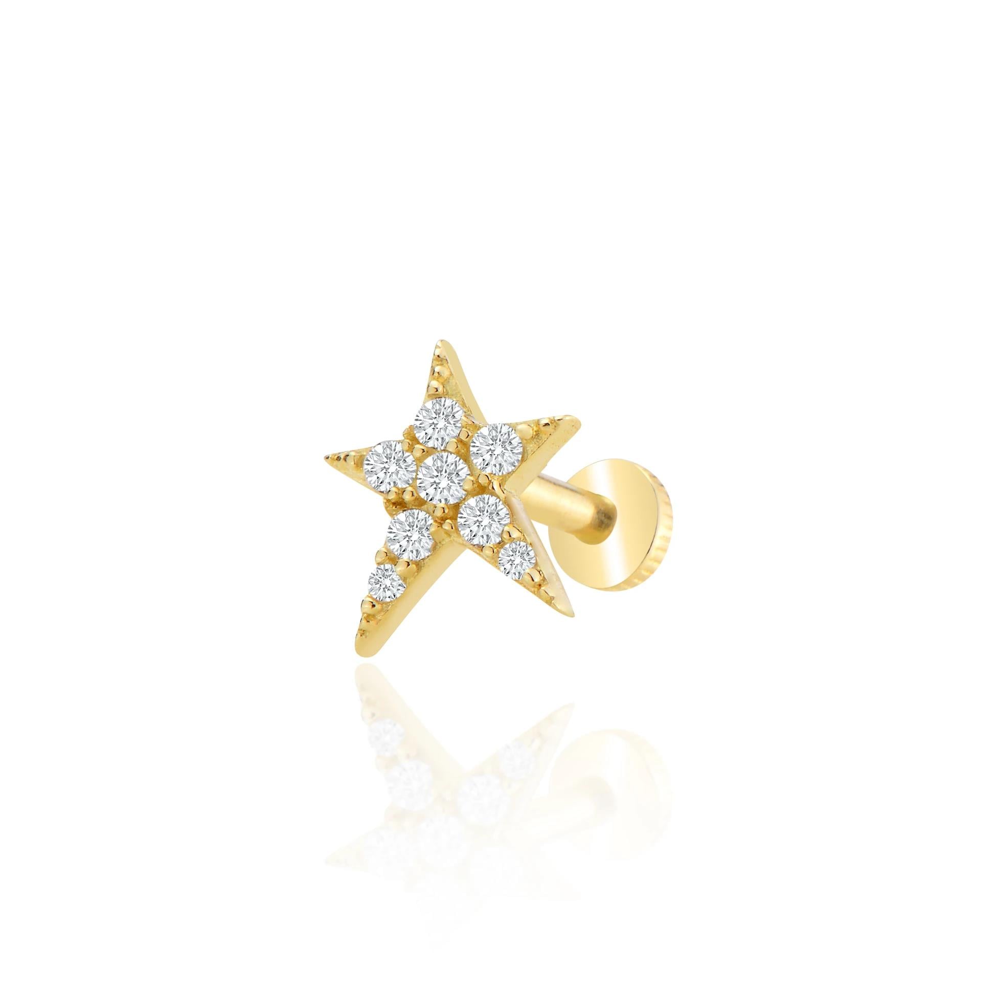 Taşlı yıldız tragus piercing
