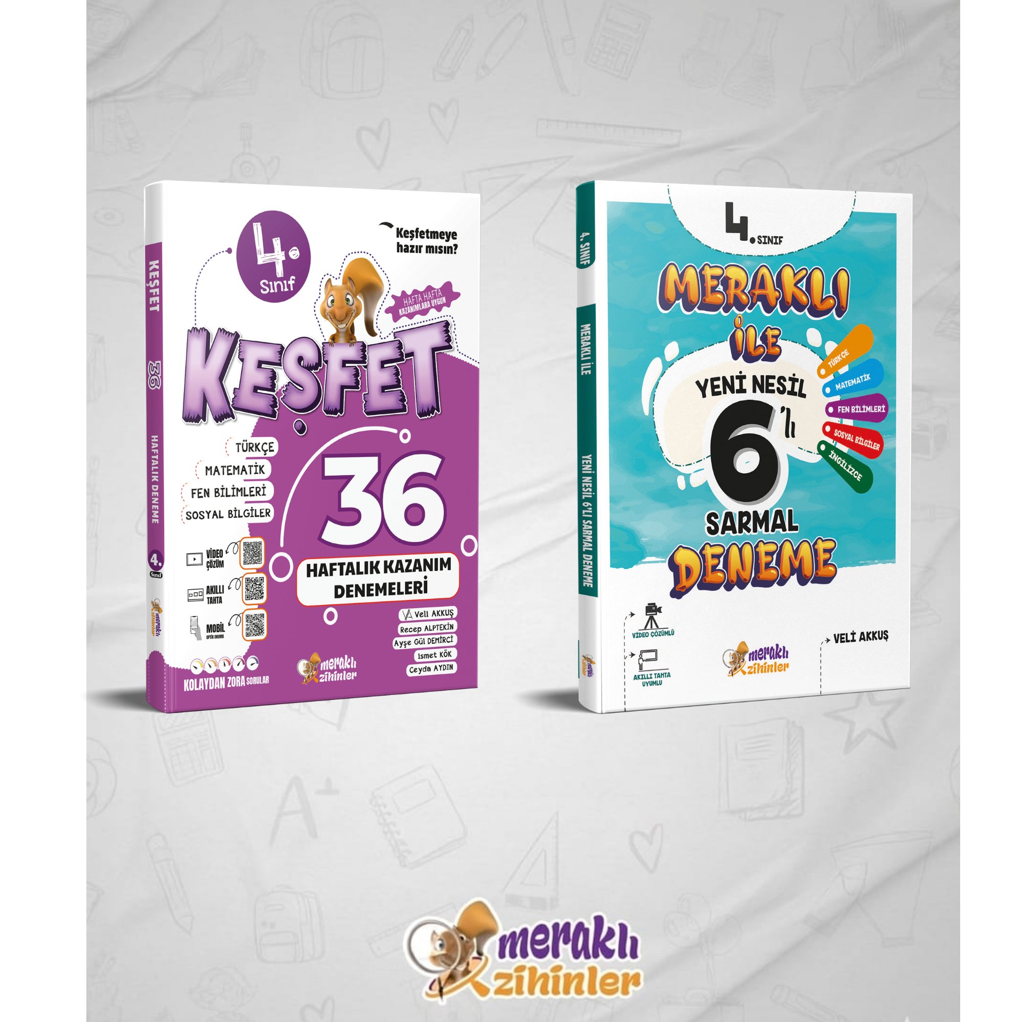 4.SINIF 36 HAFTALIK KAZANIM DENEMESİ + 6'LI SARMAL DENEME PAKETİ (2'Lİ SET)