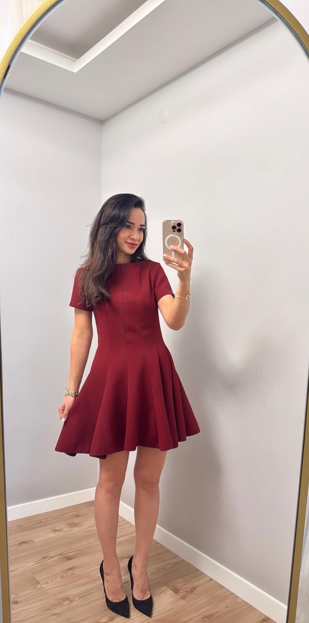 Bordo Kısa Elbise