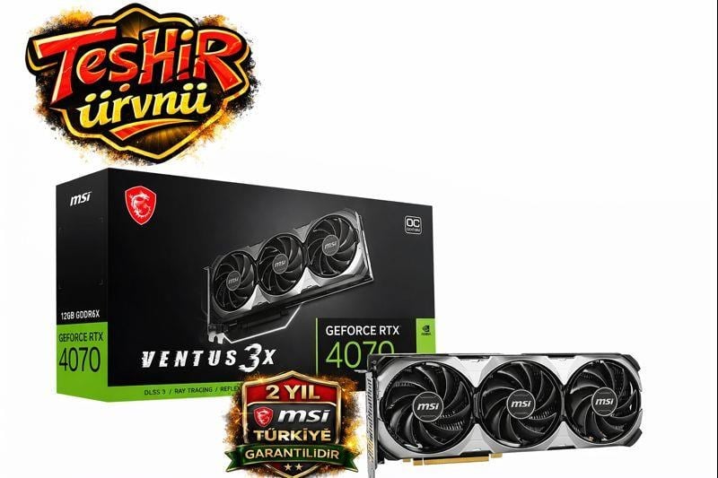 MSI GEFORCE RTX 4070 VENTUS 3X E 12G OC 12GB GDDR6X HDMI DP 192BİT Ekran Kartı