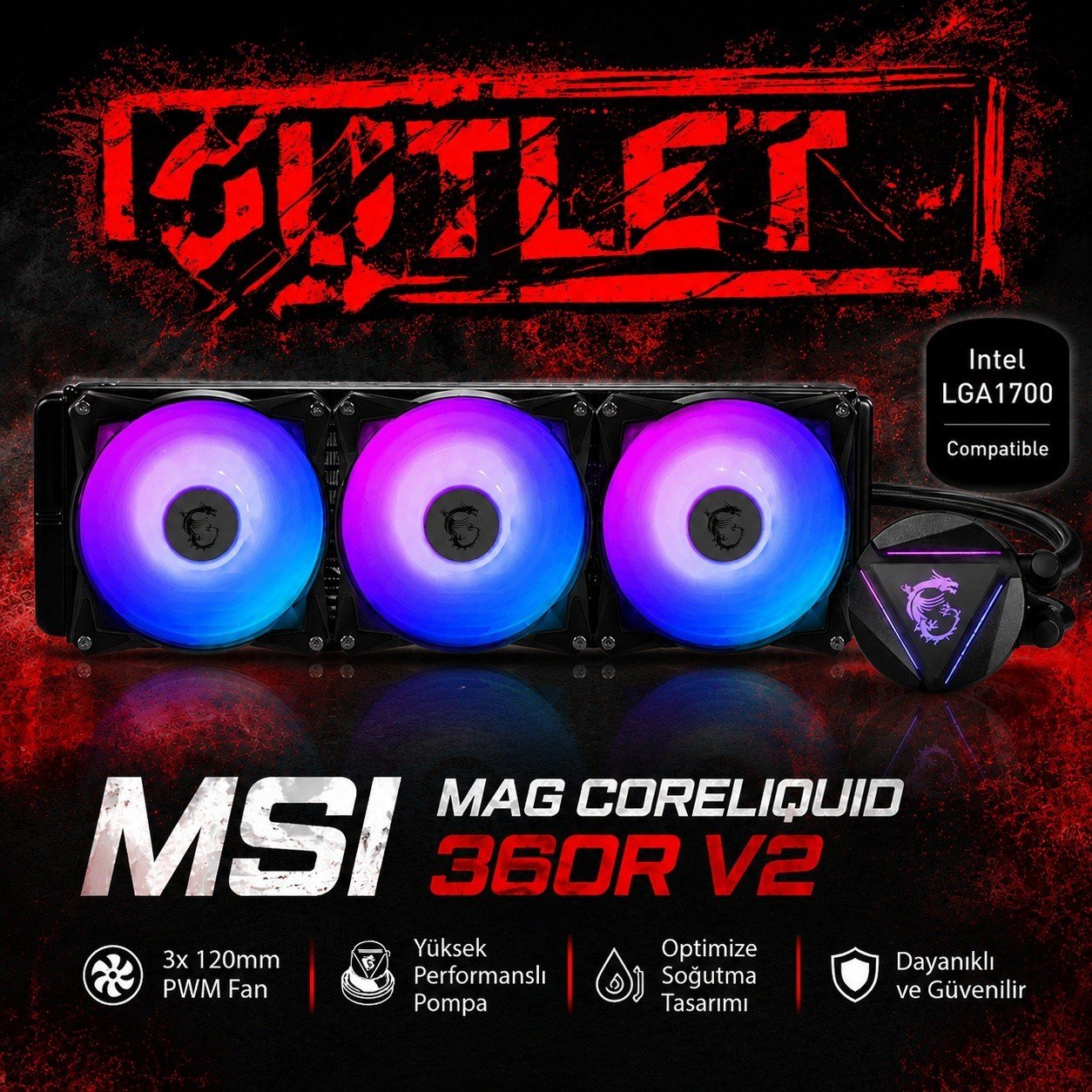 Msı Mag Corelıquıd 360R V2 3X120MM Argb Fanlı Sıvı Soğutma Sistemi