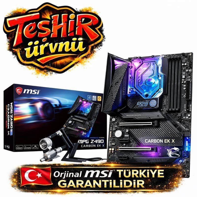 MSI MPG Z490 CARBON EK X SOKET 1200 DDR4 4800 (OC) PCI-E Gen 4 ,M.2 USB3.2 RGB 1x 2.5G LAN ATX