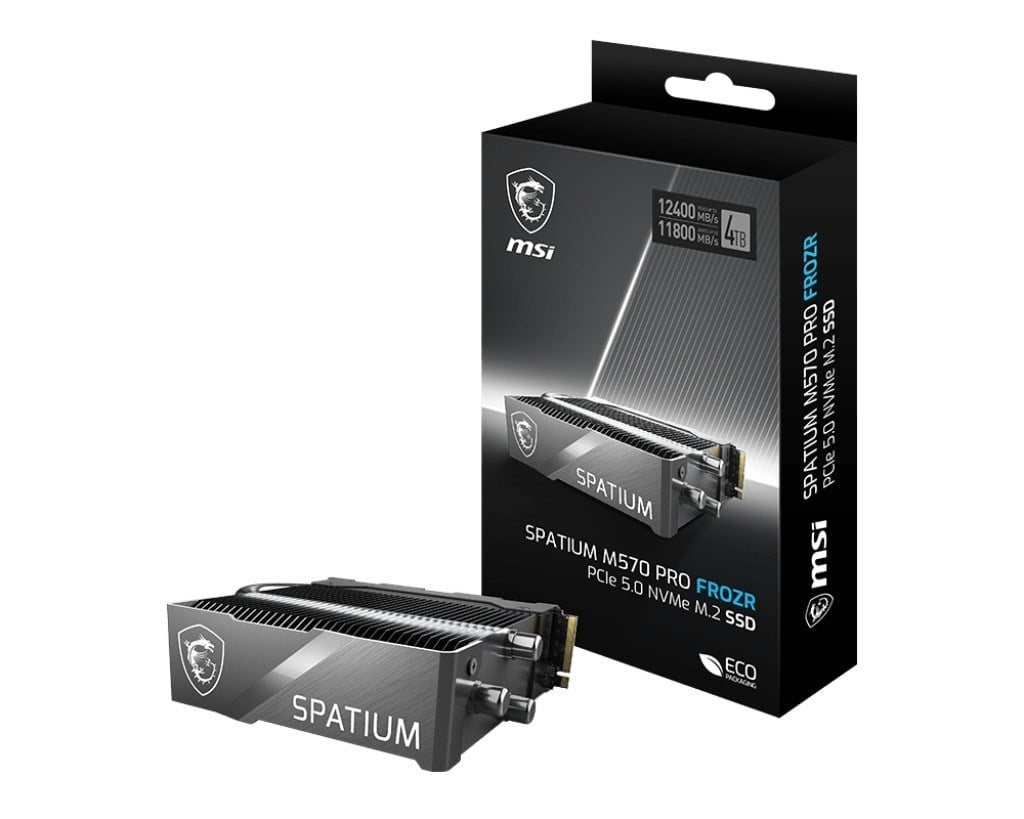 Msı Ssd Spatıum M570 Pro Pcıe 5.0 Nvme M.2 2tb Frozr R:12400 W:11