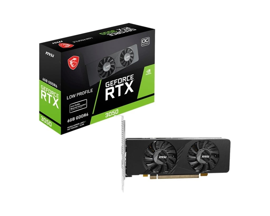 MSI VGA GEFORCE RTX 3050 LP E 6G OC RTX3050 6GB GDDR6 96B DX12 PCIE 4.0 X8 (1XDP 2XHDMI) Ekran Kartı