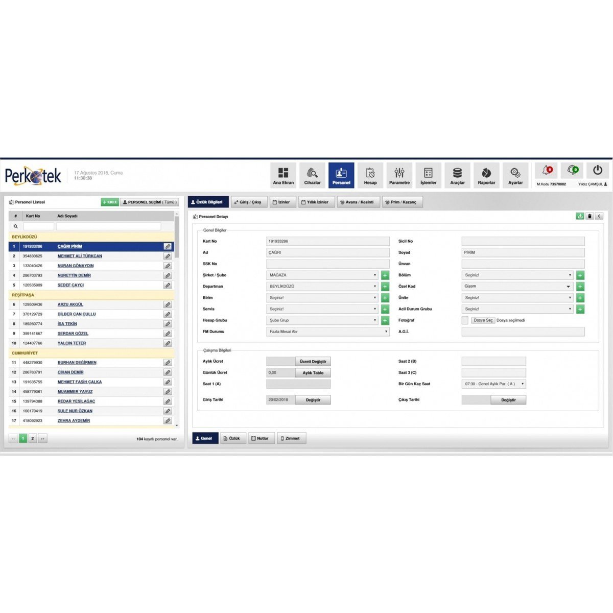 Perkotek WEBPDKS Personel Takip – 1 Yıllık Senelik Kullanım