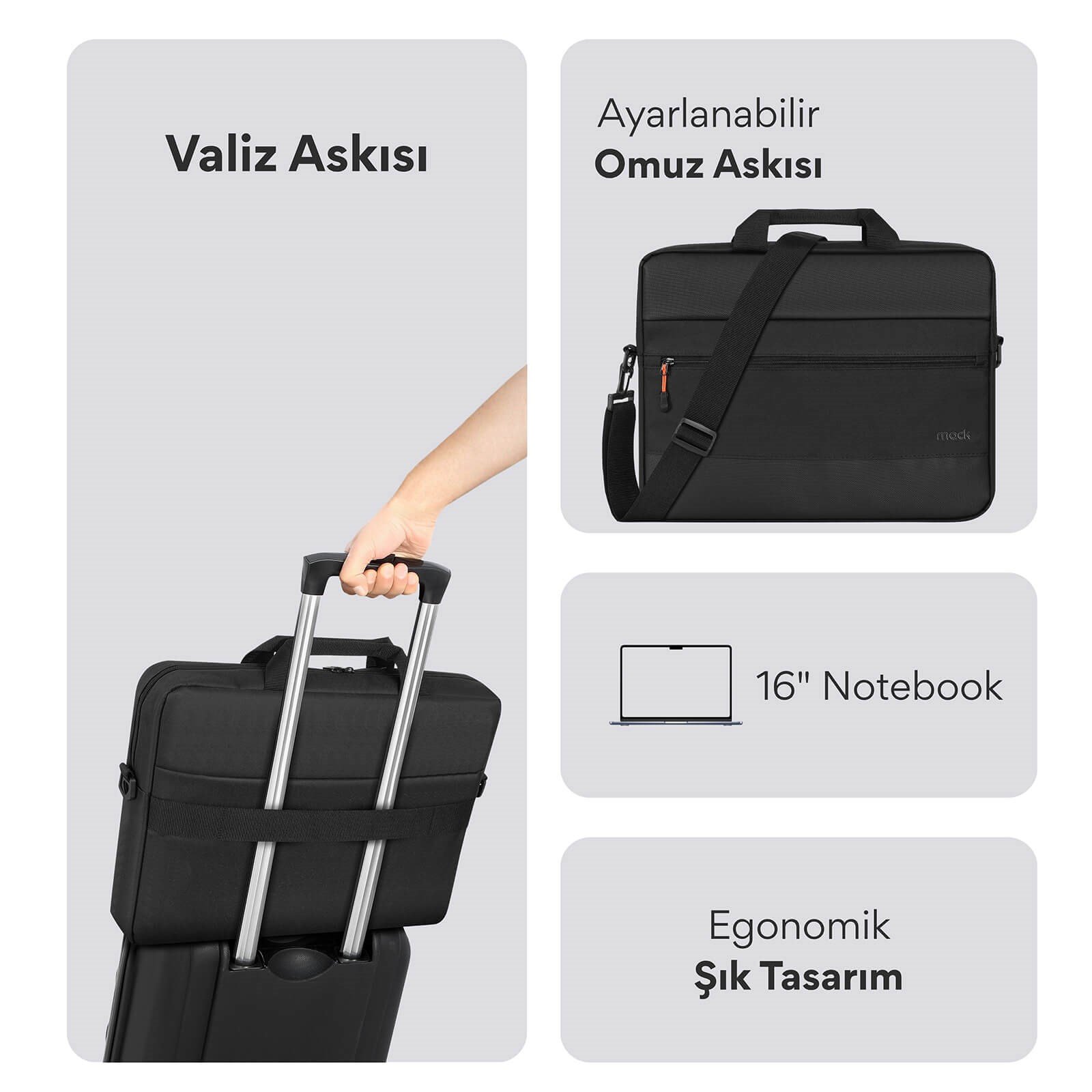 MACK MCC-1603 16 PAX Motion Notebook Çantası Siyah